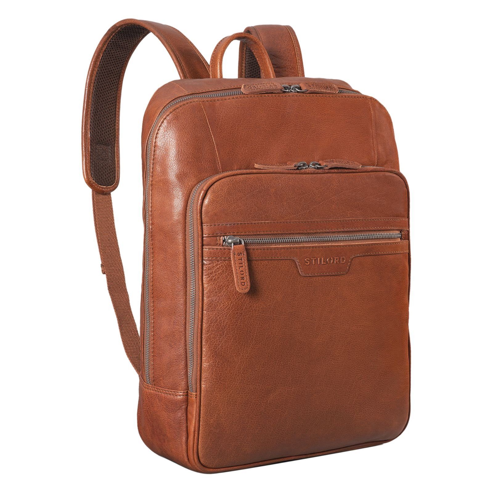 STILORD Notebook-Rucksack STILORD "Malik" Business Rucksack Leder Groß Herren Damen Echtleder