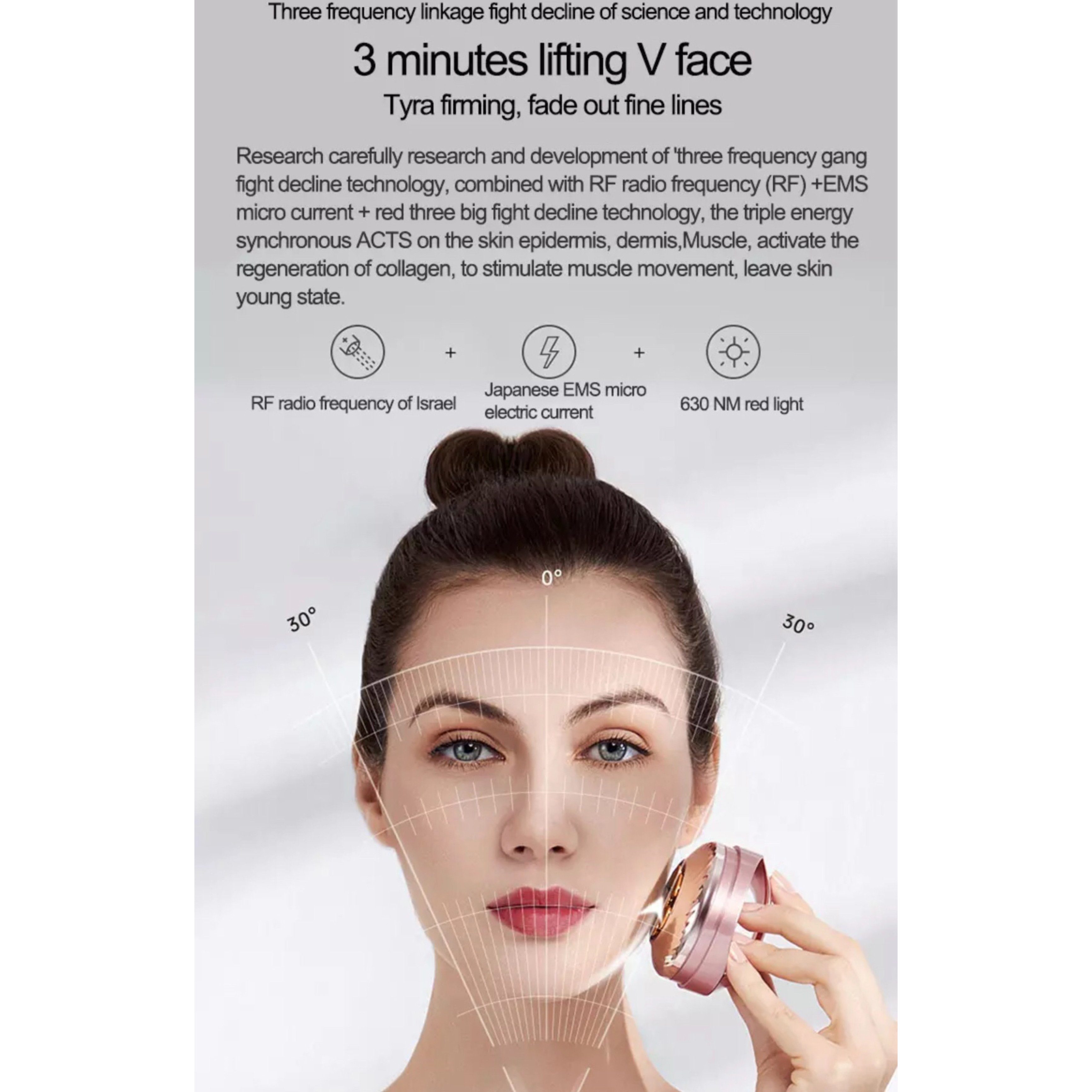 Lalano`S Cosmetics Anti-Aging-Gerät V- Face- RF Mikrodermabrasionsgerät, EMS, Gerät zur Gesichtsstraffung, Gesichtsreinigung und Gesichtspflege, Radiofrequenz Technologie, Beauty, kosmetikbehandlungsgerät, Gesichtsmassagegerät, Maniküre Pediküre Set