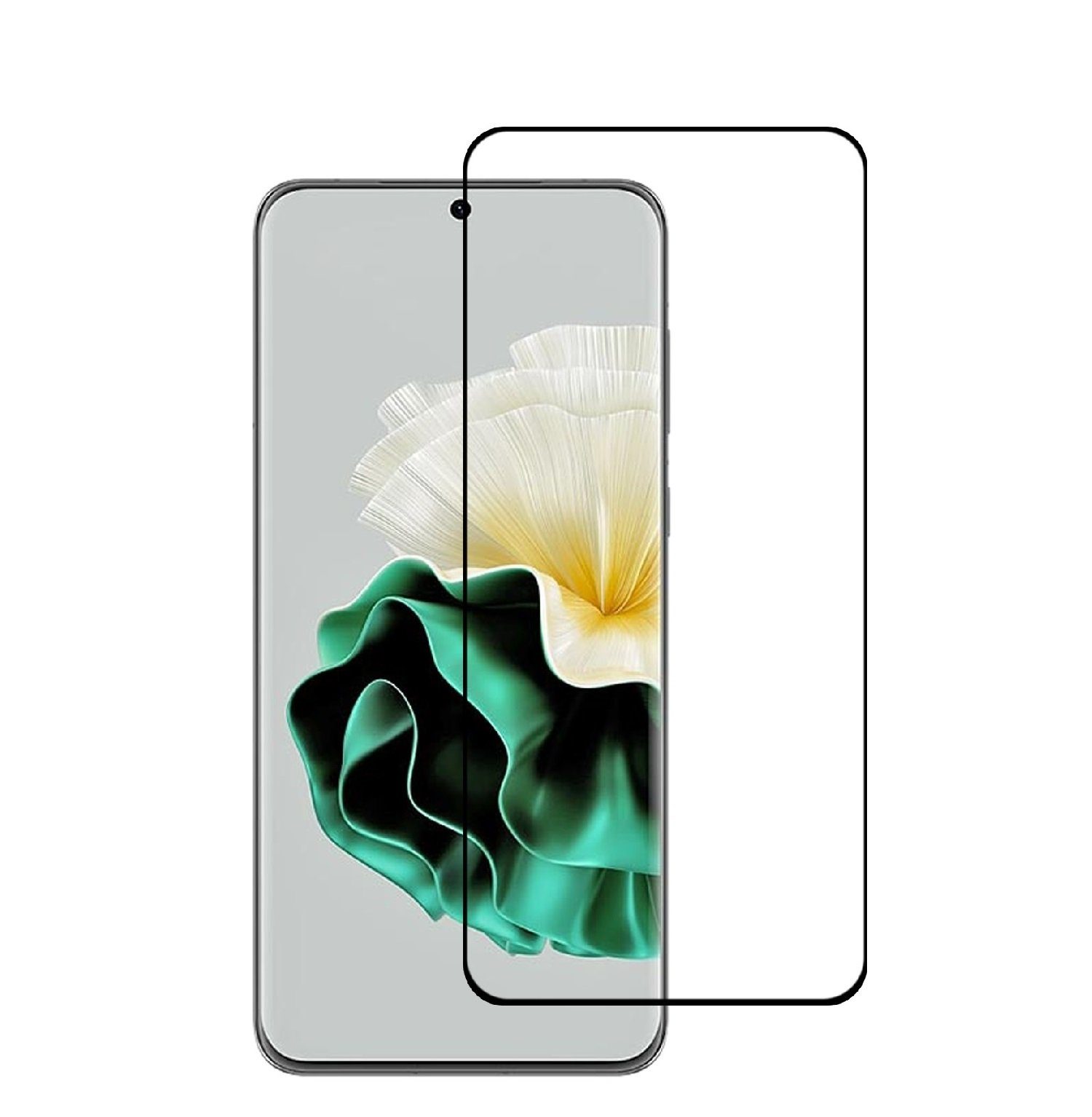 Protectorking Schutzfolie 1x 9H Panzerglas für Huawei P60 Pro FULL COVER Displayschutz Schutzgla, (1-Stück), Displayschutzglas, Schutzglas Echtglas Tempered 9H Härte HD-KLAR