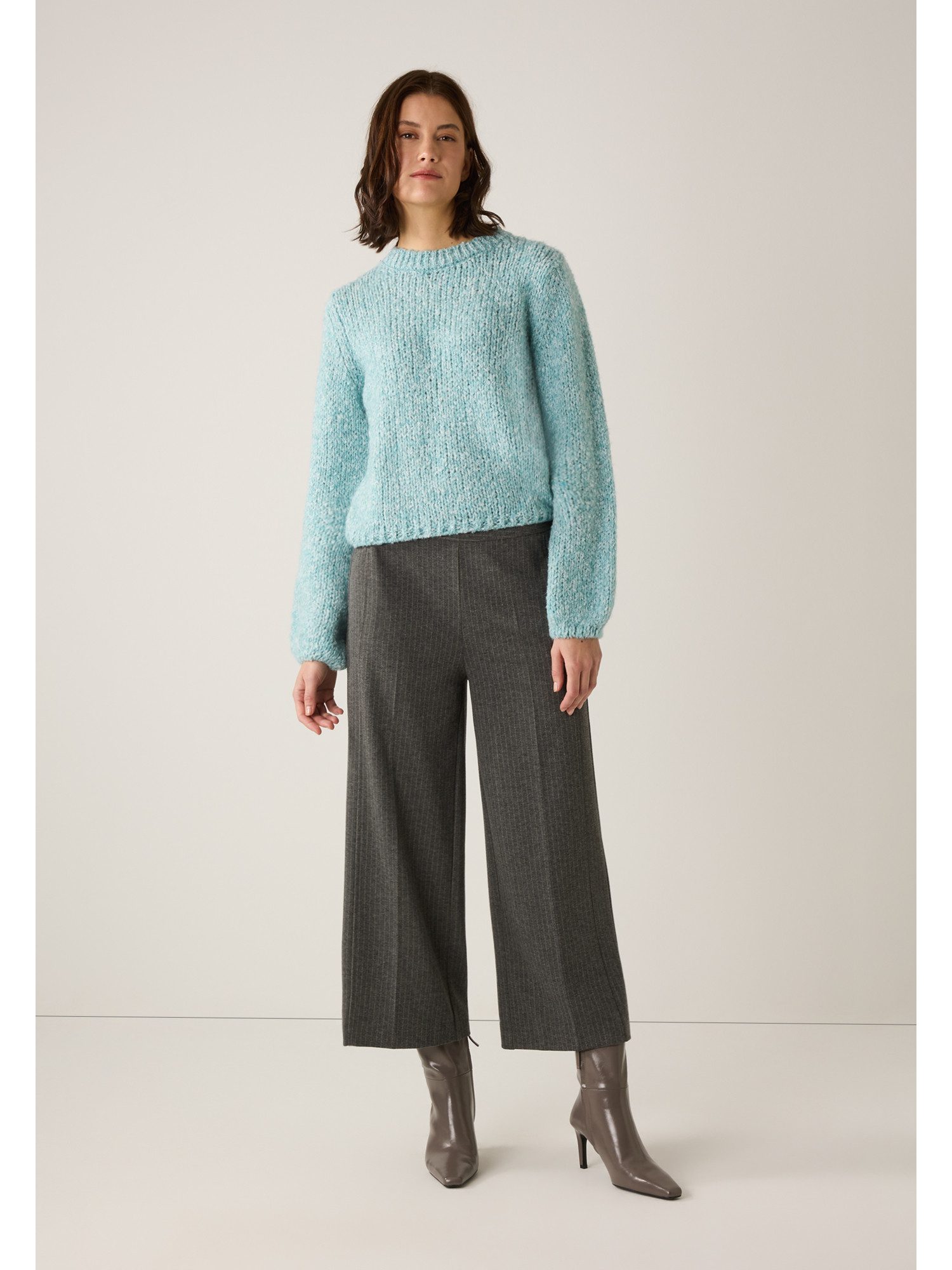 MORE&MORE Rundhalspullover kuschelig warmer Bouclé-Pullover