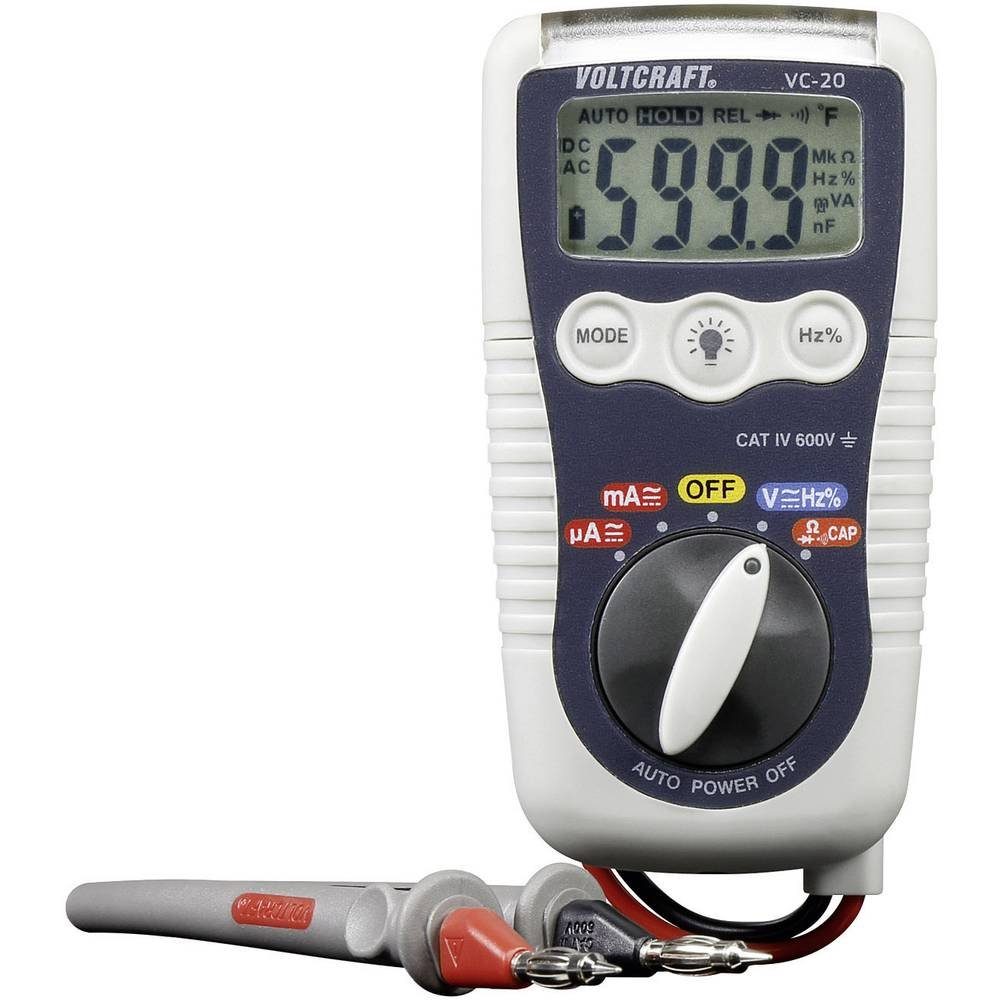 VOLTCRAFT Multimeter Heavy-Duty Multimeter VC-20, Spritzwassergeschützt (IP54)