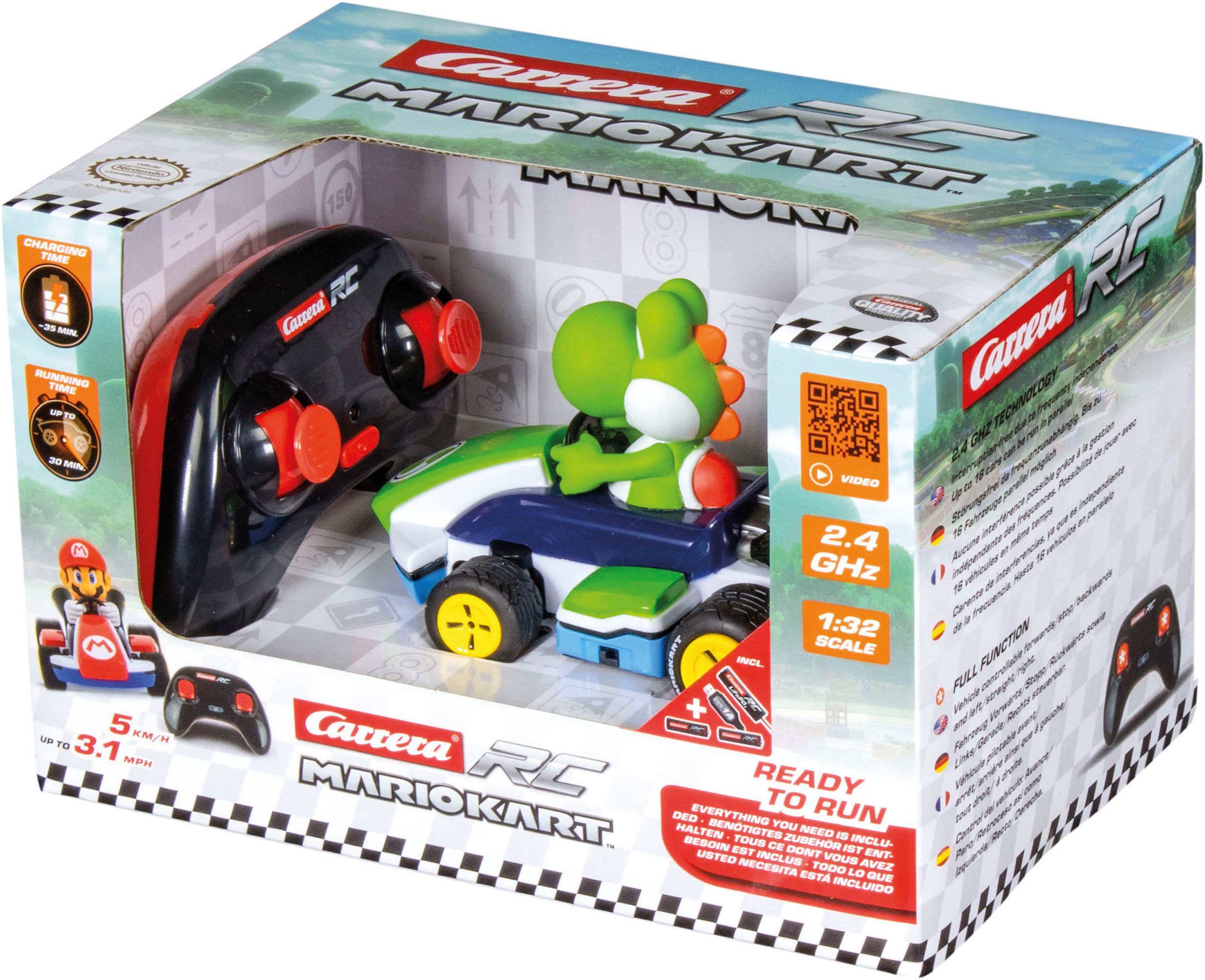 Carrera® RC-Auto Carrera® RC Mario Kart™ - Race Kart, Yoshi, 2,4GHz