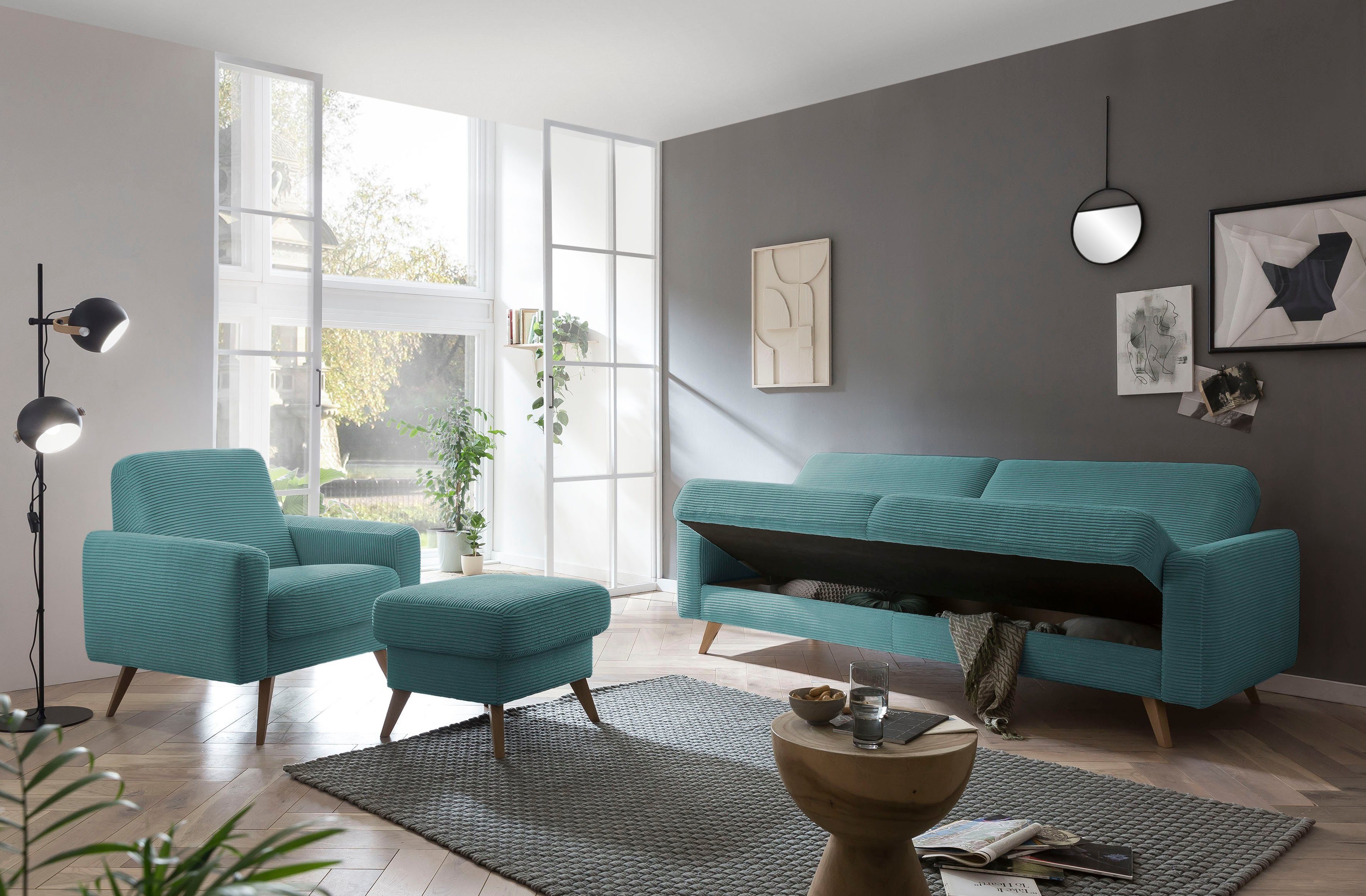 Samso, 3-Sitzer sofa - exxpo sky Bettkasten Bettfunktion Inklusive fashion und