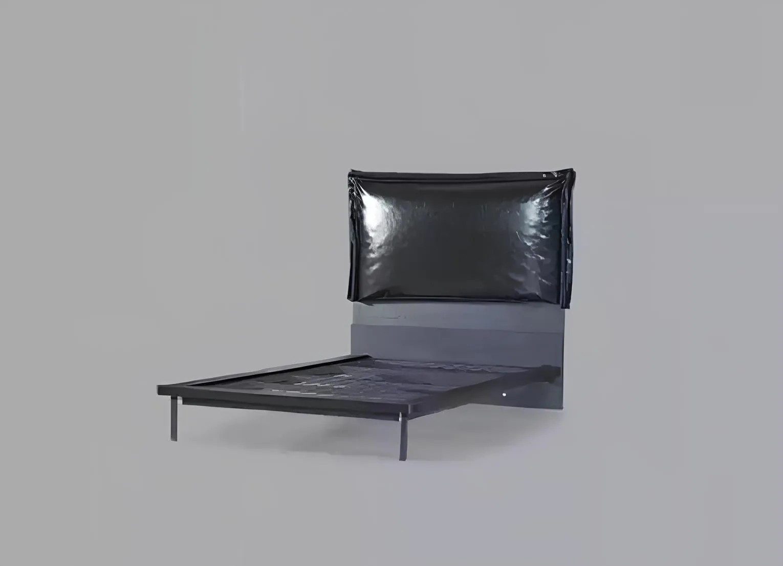 JVmoebel Kinderbett Schwarzes Metall-Jugendbett mit gepolstertem Kopfteil (1-tlg., Bett), Made in Europa