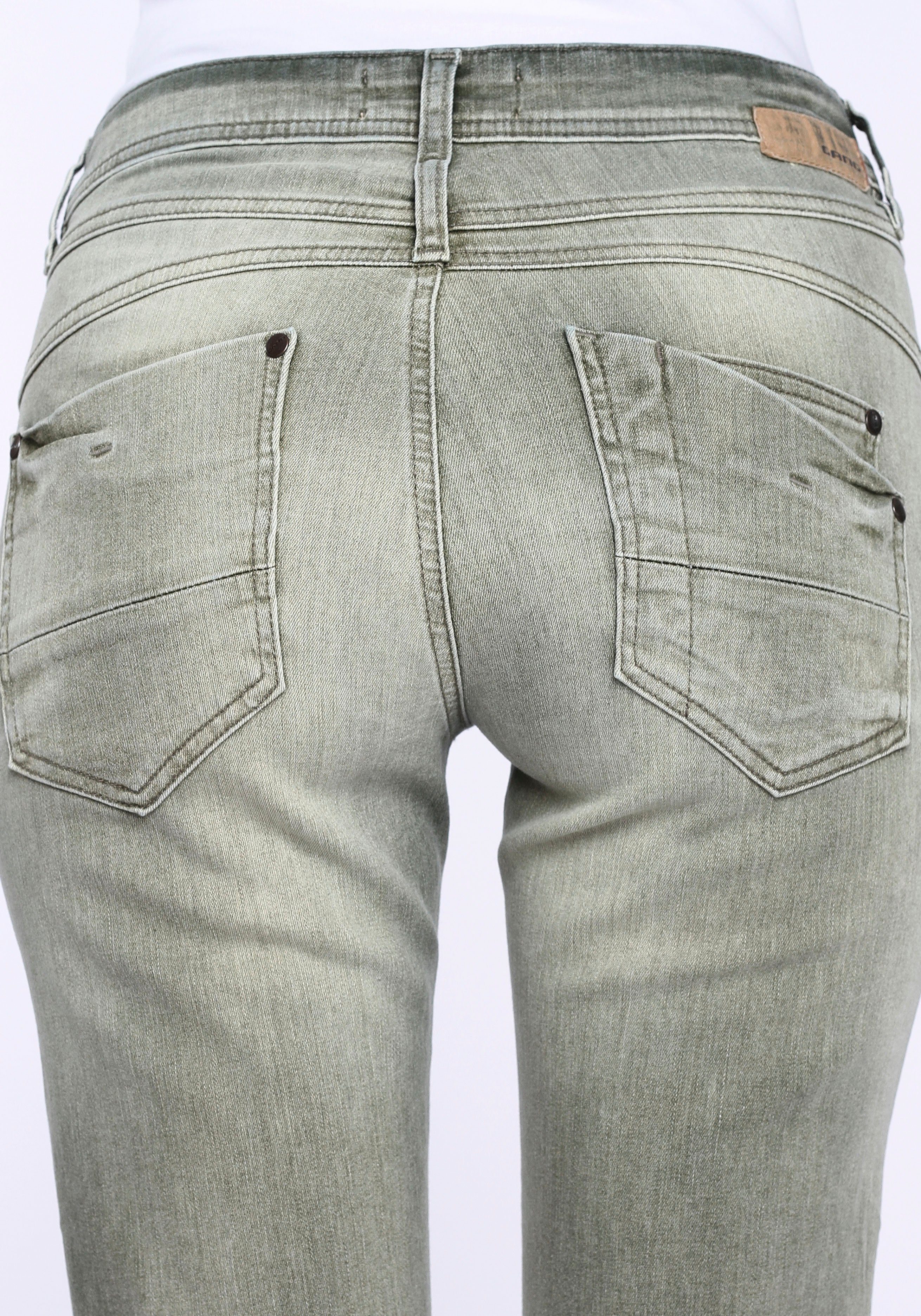 GANG Relax-fit-Jeans 94AMELIE perfekter (grey durch Elasthan-Anteil washed used) down Sitz