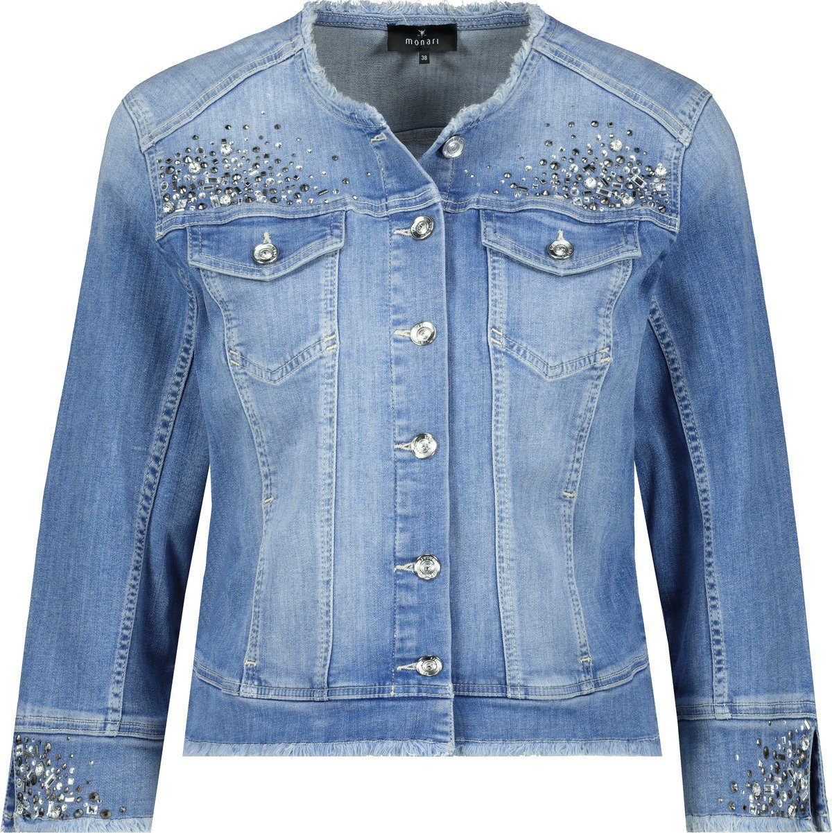 Monari Jeansjacke Jeansjacke mit Strass