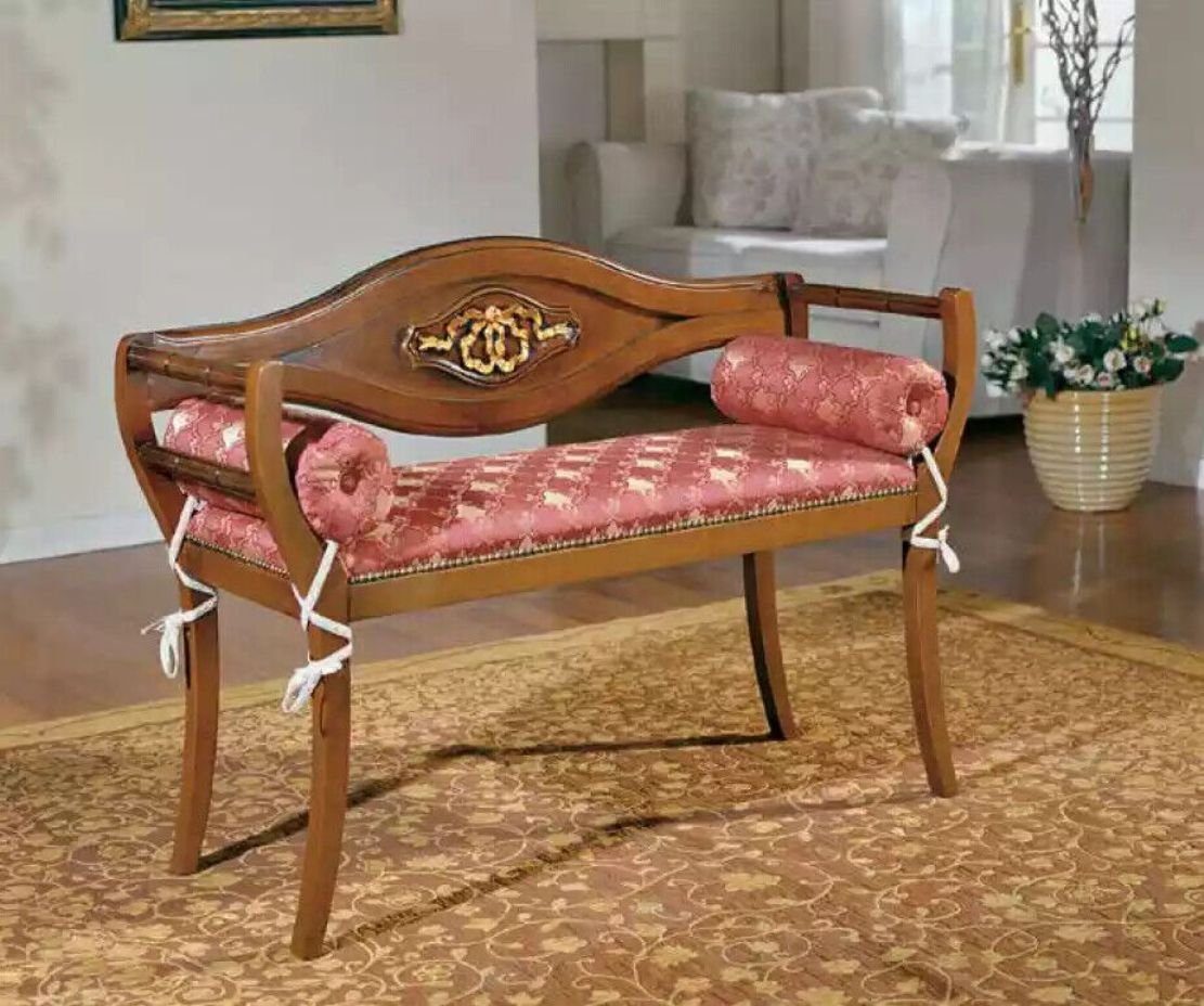 JVmoebel Bank Sitzbank Klassische Designer Sitzmöbel Wohnzimmer Polsterbank (1-St), Made in Italy