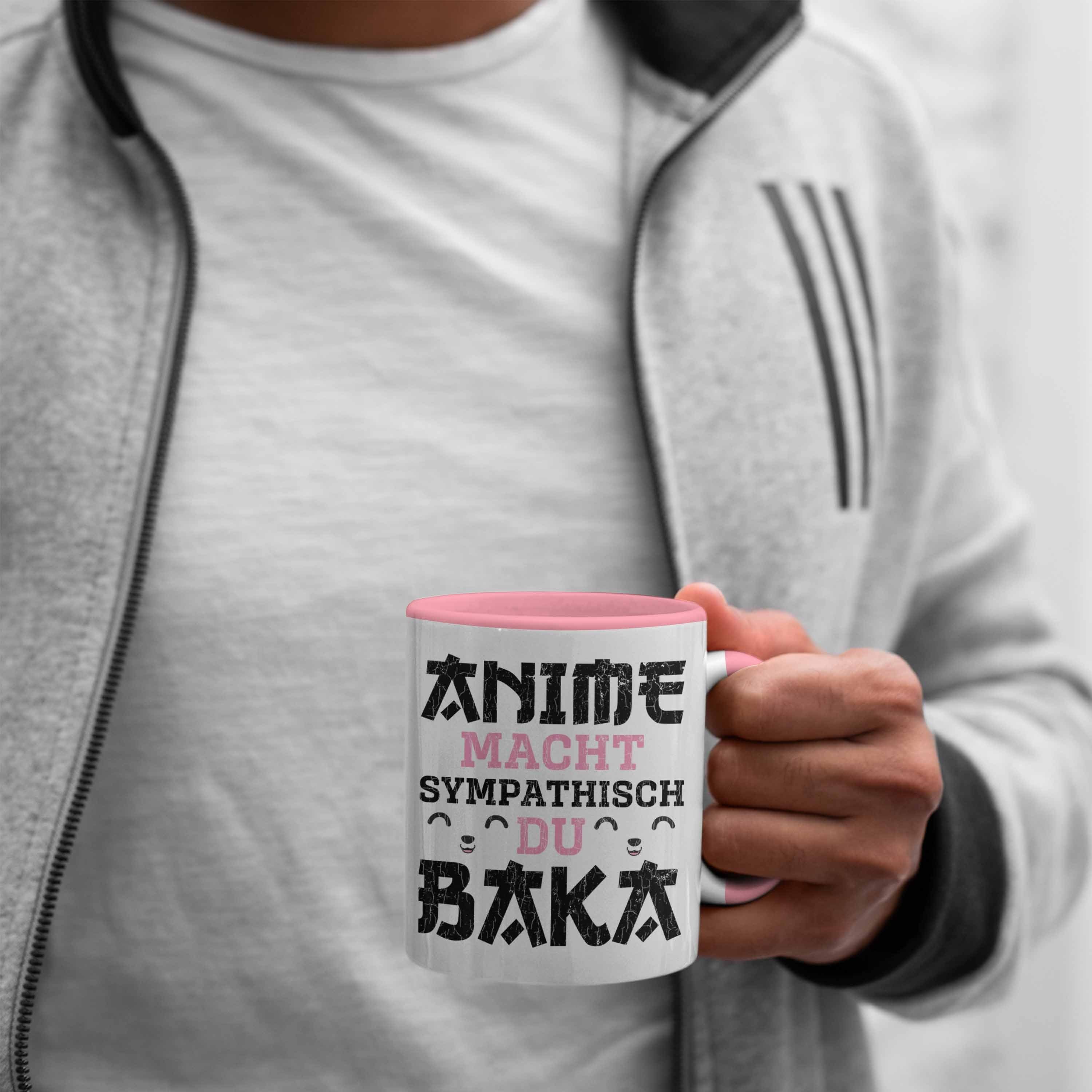 Trendation Anime Tasse Geschenk Geschenke Kaffeetasse Anme Spruch Tasse Rosa Fan - Sympathisch Trendation Deko