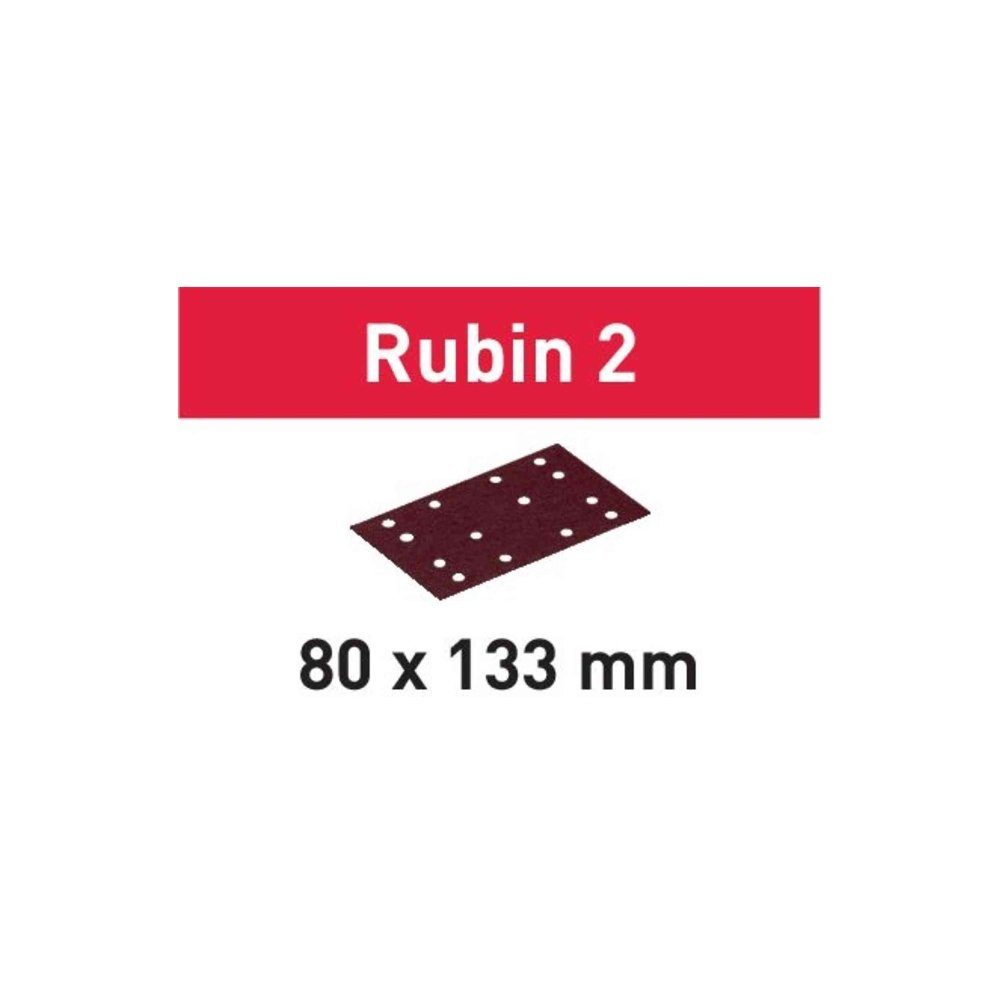 STF 2 Schleifpapier 80X133 Schleifstreifen RU2/10 P60 (499055) Rubin FESTOOL