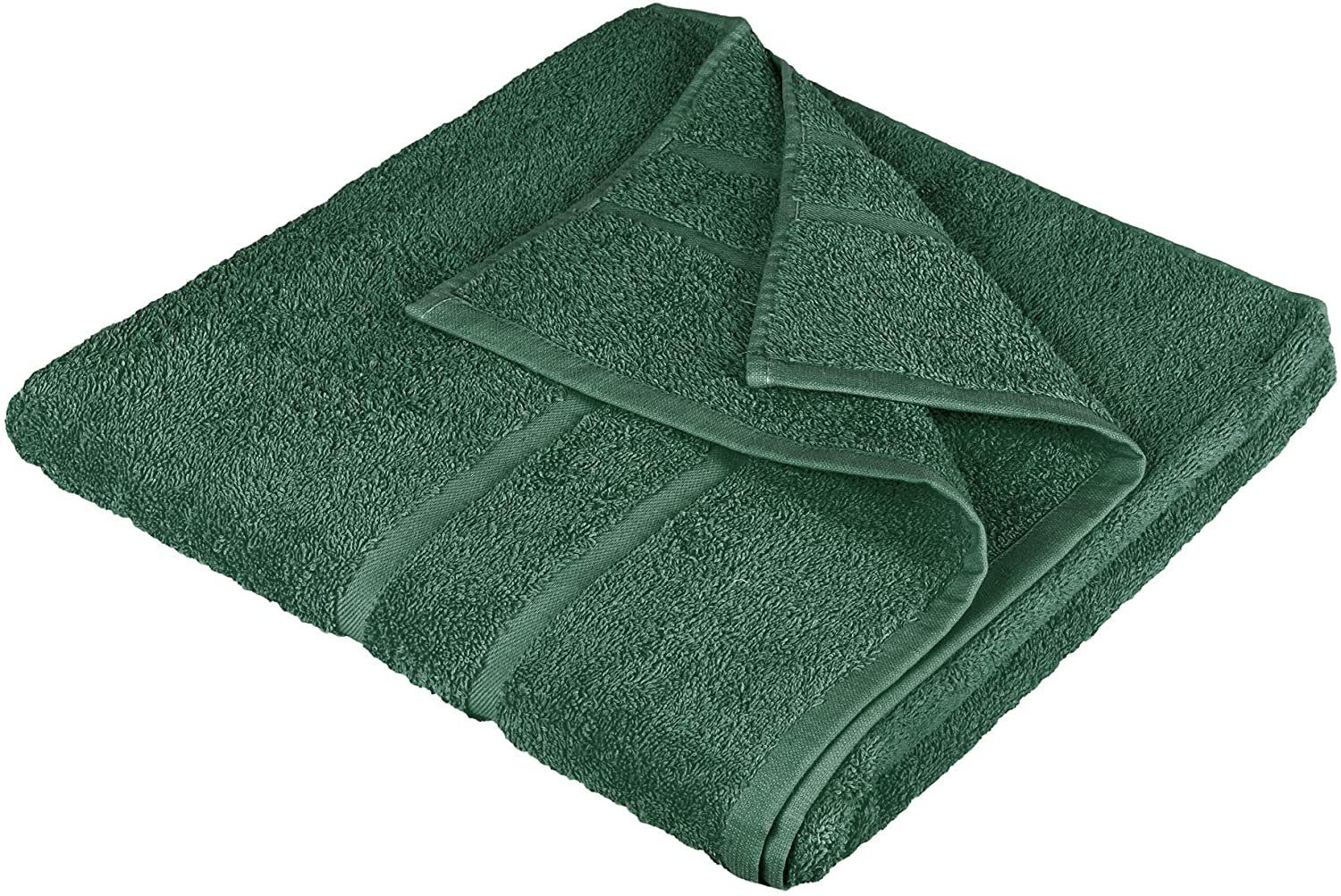 zur 100% Handtücher Duschtücher Handtuch in Wahl Badetücher Saunatücher Gästehandtücher StickandShine Baumwolle Dunkelgrün GSM 500