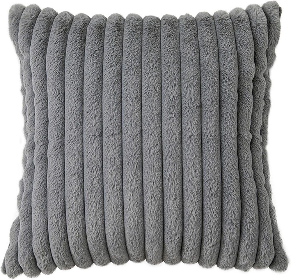OTTO home Kissenhüllen Milara Premium, (2 Stück), flauschige Kissenhülle, unifarben, sehr weich, hochwertig 350g/m²
