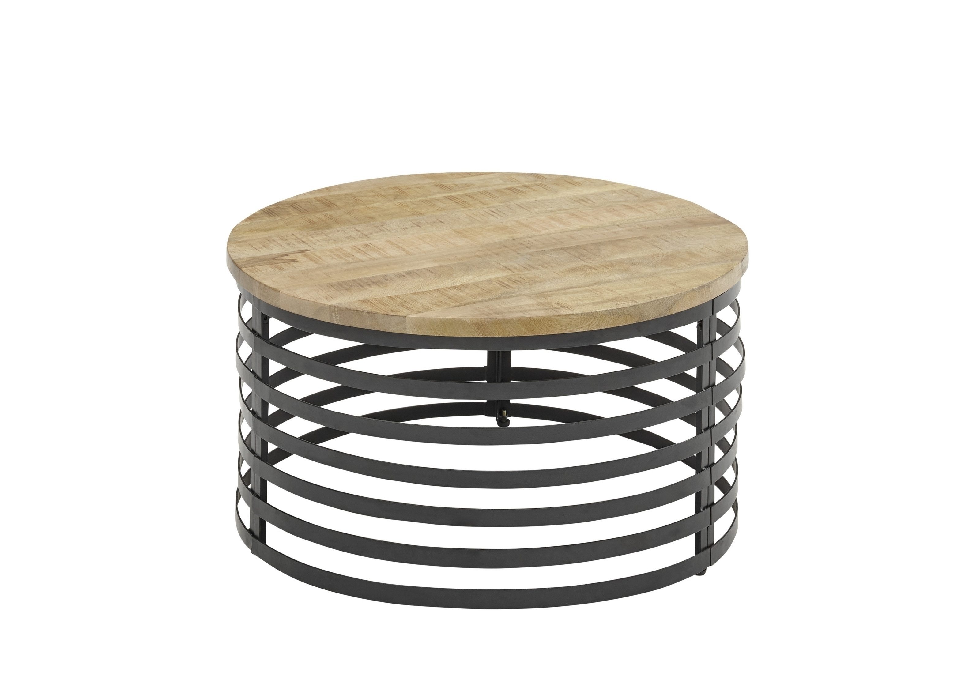 Stolkom Sp.z.o.o. Couchtisch in Mangoholz naturbelassen, schwarz - 40x80 (HxD)