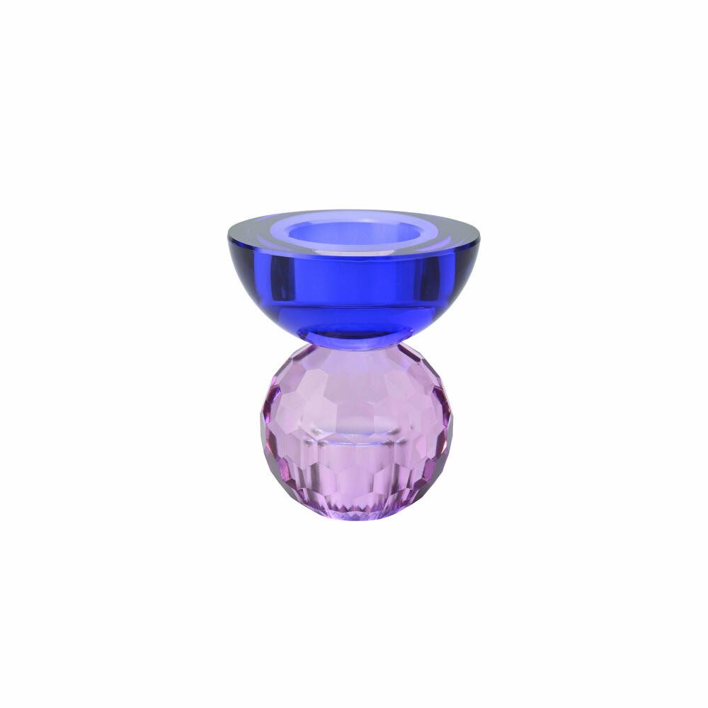 Kerzenhalter Sari Kugel Cabochon, Flieder, Blau, H 9 cm