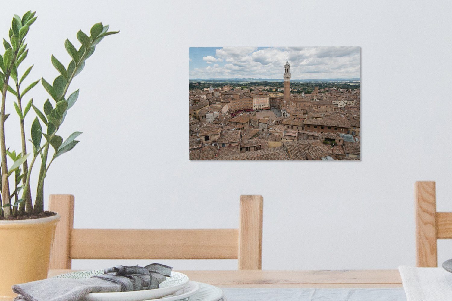 Die in Wandbild Italien, St), Leinwandbilder, Campo oben historische Leinwandbild del Aufhängefertig, Piazza Wanddeko, von (1 cm 30x20 OneMillionCanvasses®