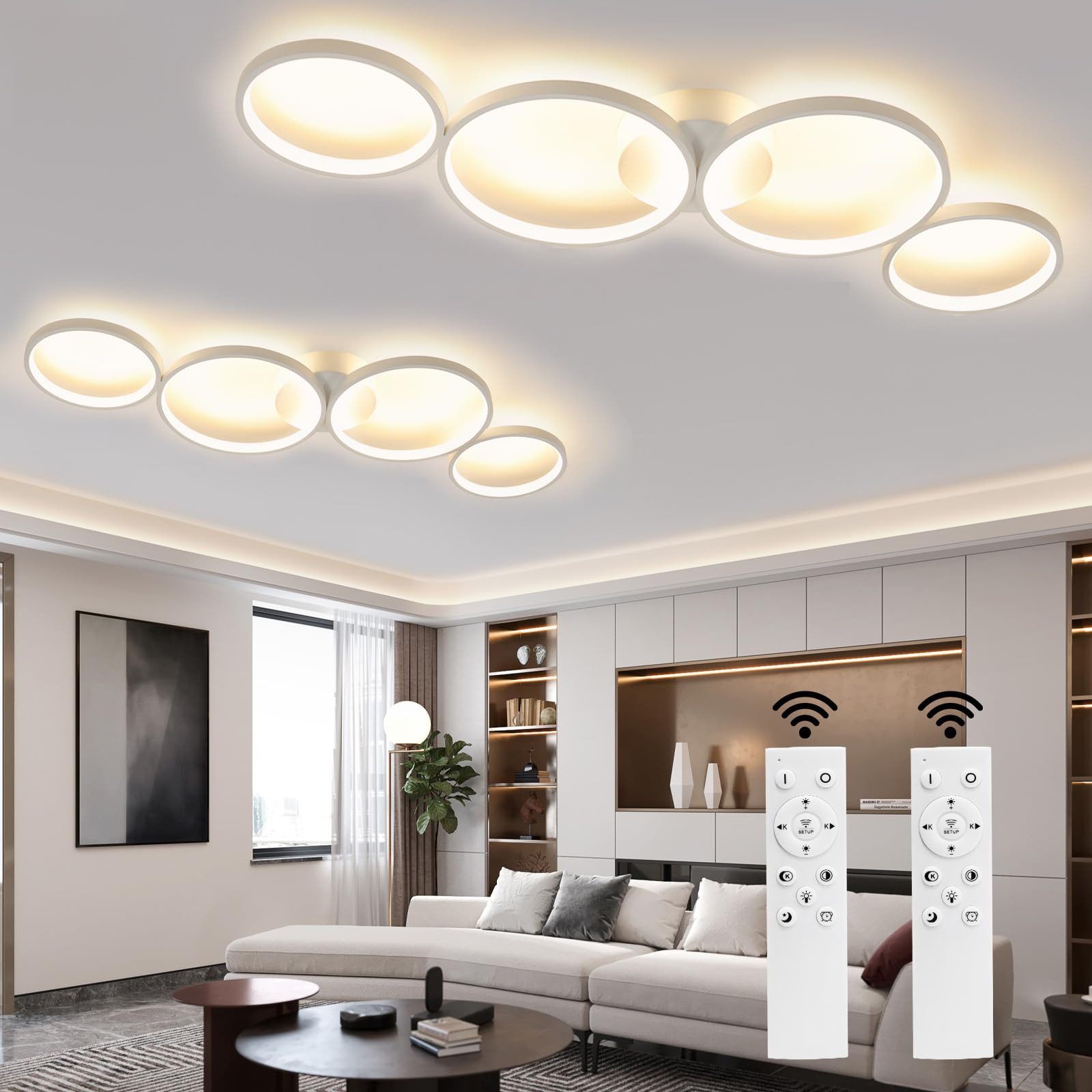 Nettlife LED Deckenleuchte Deckenleuchte 4 Flammig in Ringoptik, Dimmbar mi günstig online kaufen