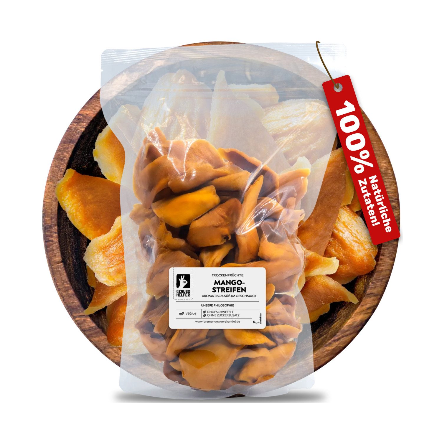 Bremer Gewürzhandel Trockenfrüchte Mangostreifen, getrocknet, Großpackung, 1000 g