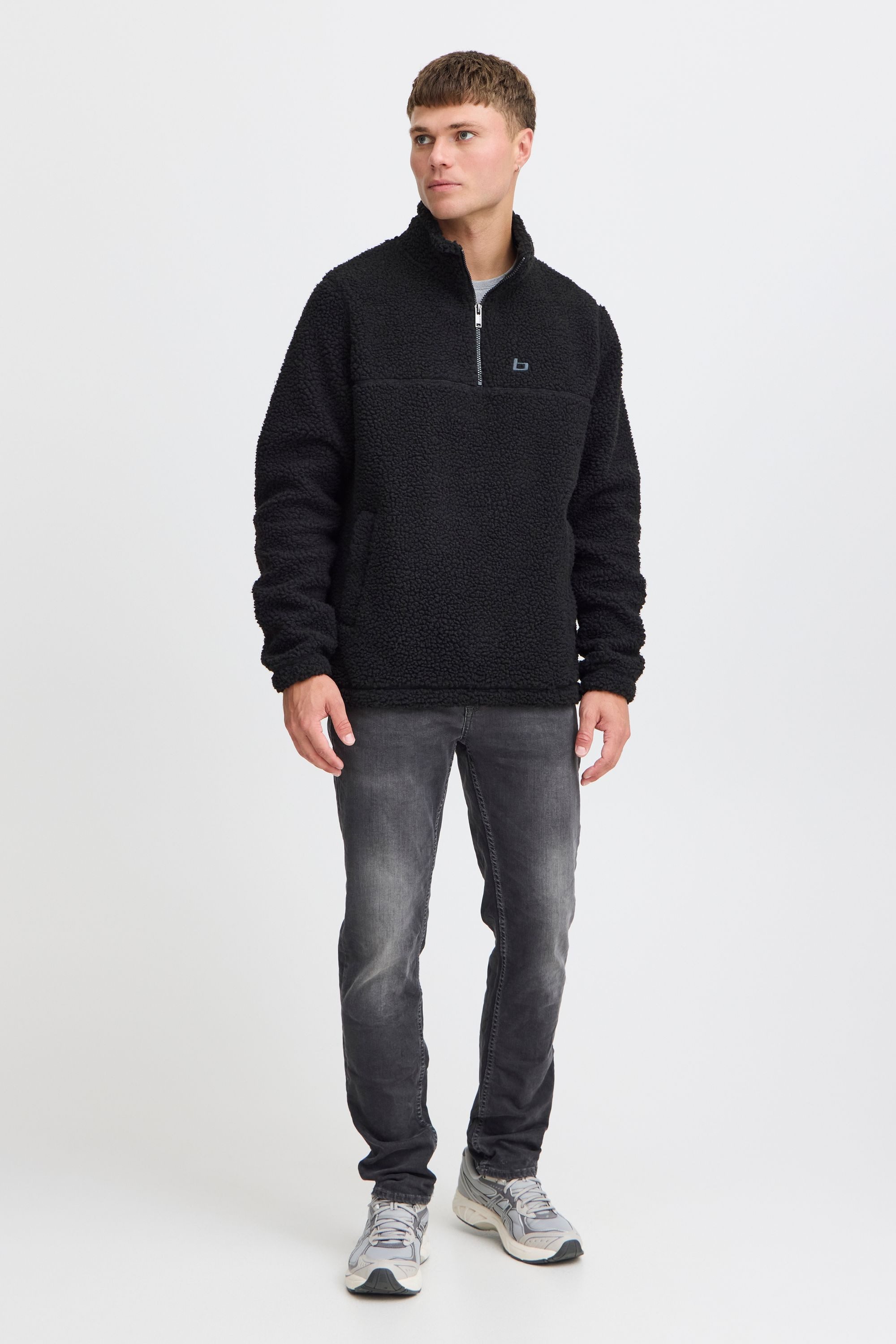 Blend Fleecepullover BHTotten Lässiger Troyer in Teddy-Optik