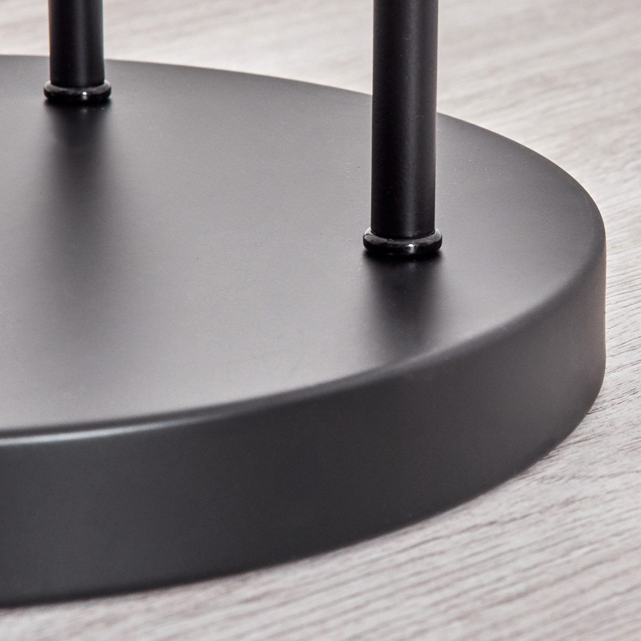 hofstein Stehlampe Stehlampe aus Metall/Riffelglas in Schwarz/Blau/Grün/Kupfer, ohne Leuchtmittel, Stehleuchte im Retro-Design m. Glasschirmen (15cm), Fußschalter, E14