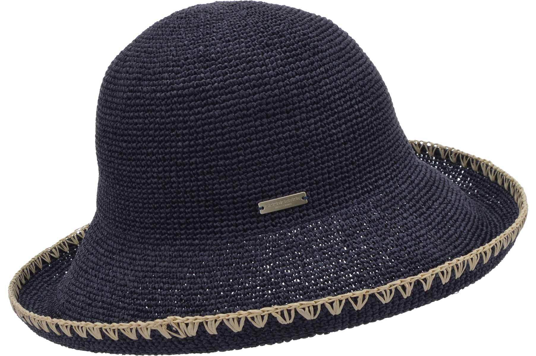 Seeberger Strohhut feine Papierstroh Bolero mit Kontrastkante 55590-1