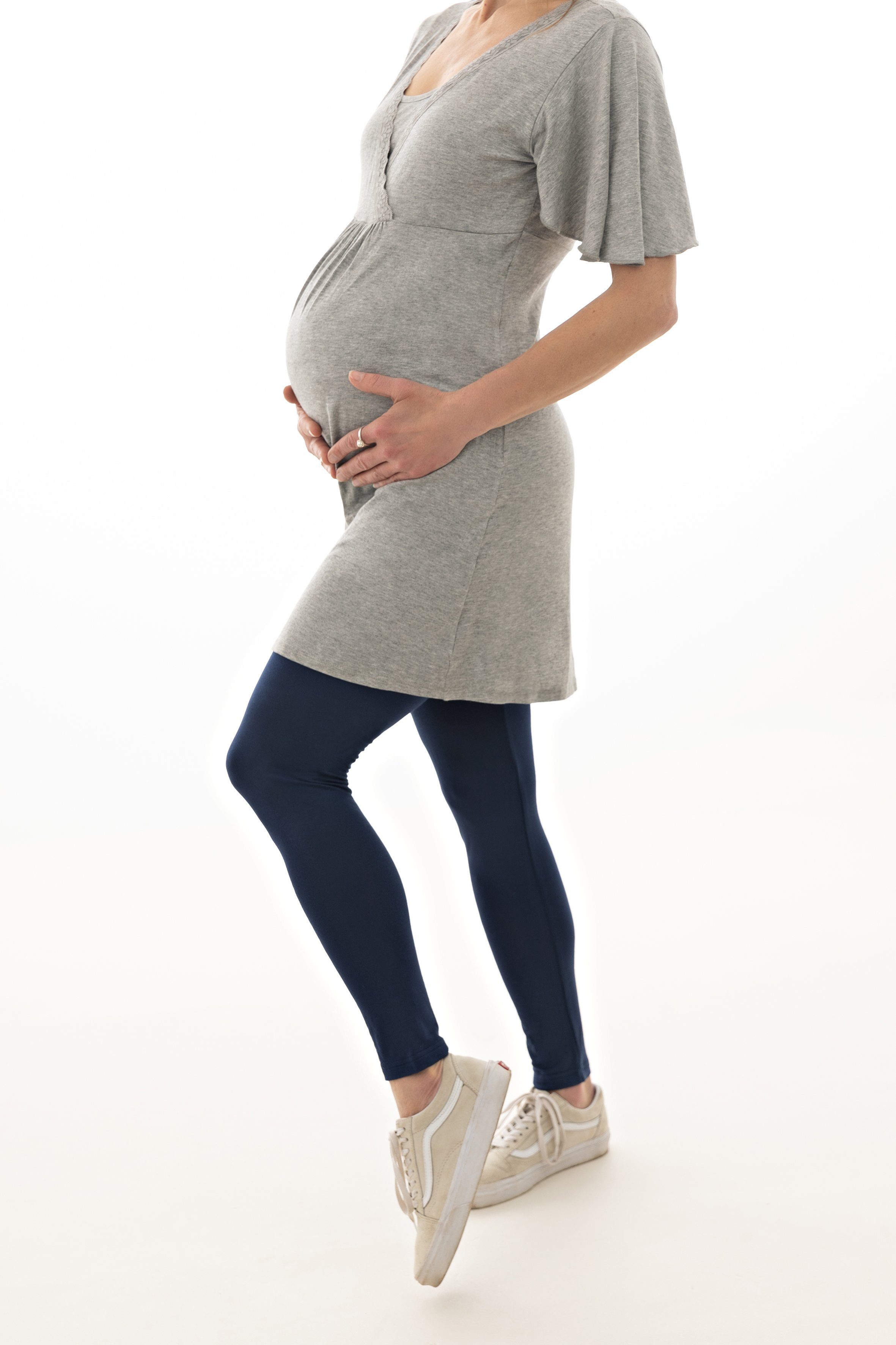 petit amour Umstandsleggings JULIA 2 Schwangerschaftshosen, lang, Umstandsmode Umstandshosen (2er Pack Set, 2-tlg., mit integriertem Gummibund zum Mitwachsen) mit elastischem Bund und langem Bein