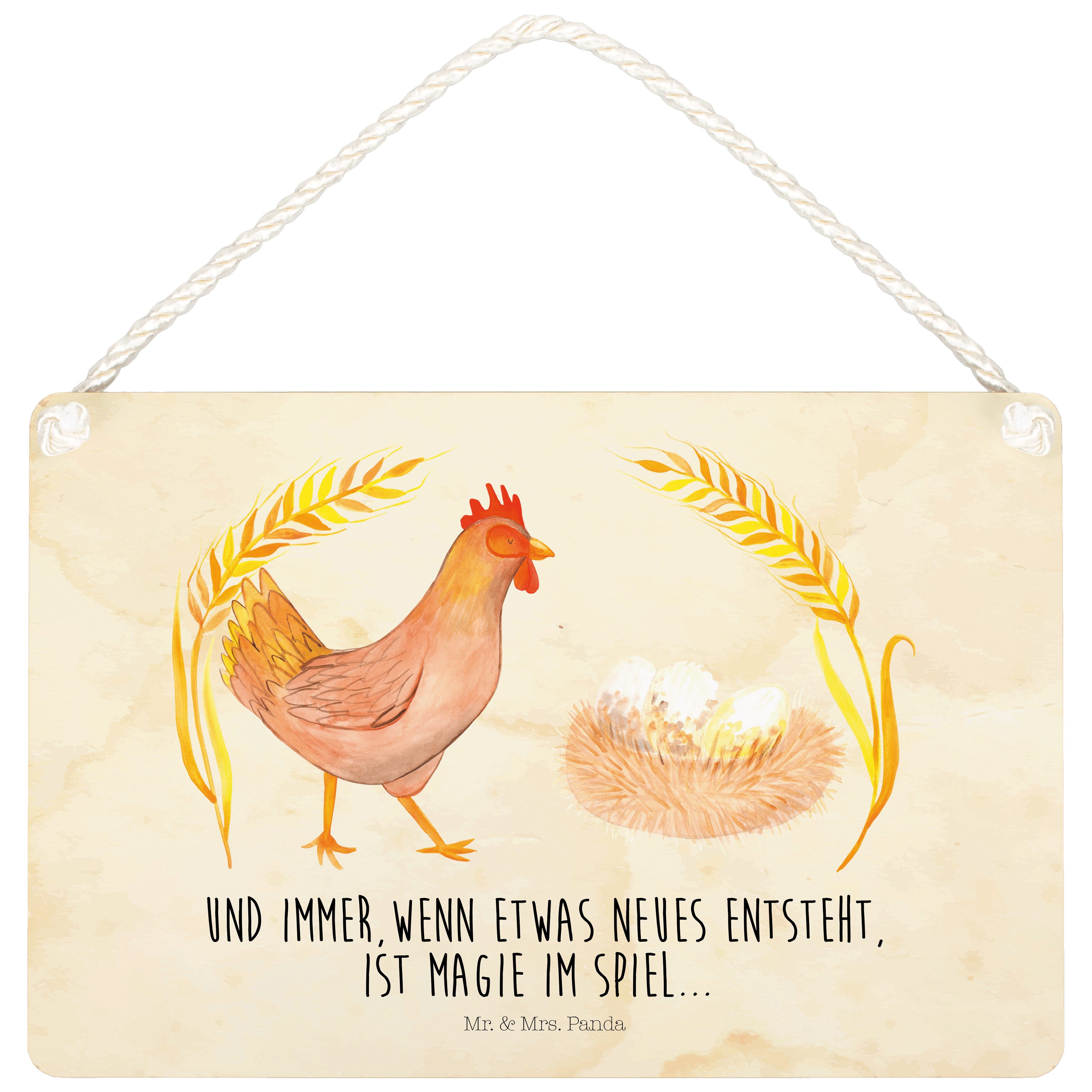 Mr. & Mrs. Panda Metallschild »Huhn stolz Vintage Wanddeko, Eier