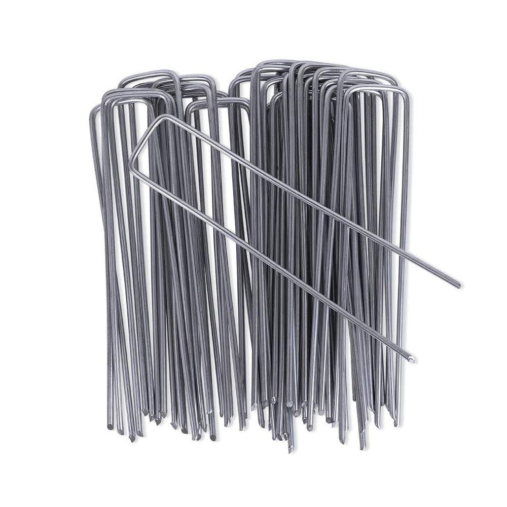 OUNUO Zelthering Erdanker verzinkt 150mmx25mm Ø 3mm für Unkrautvlies, (50-St)
