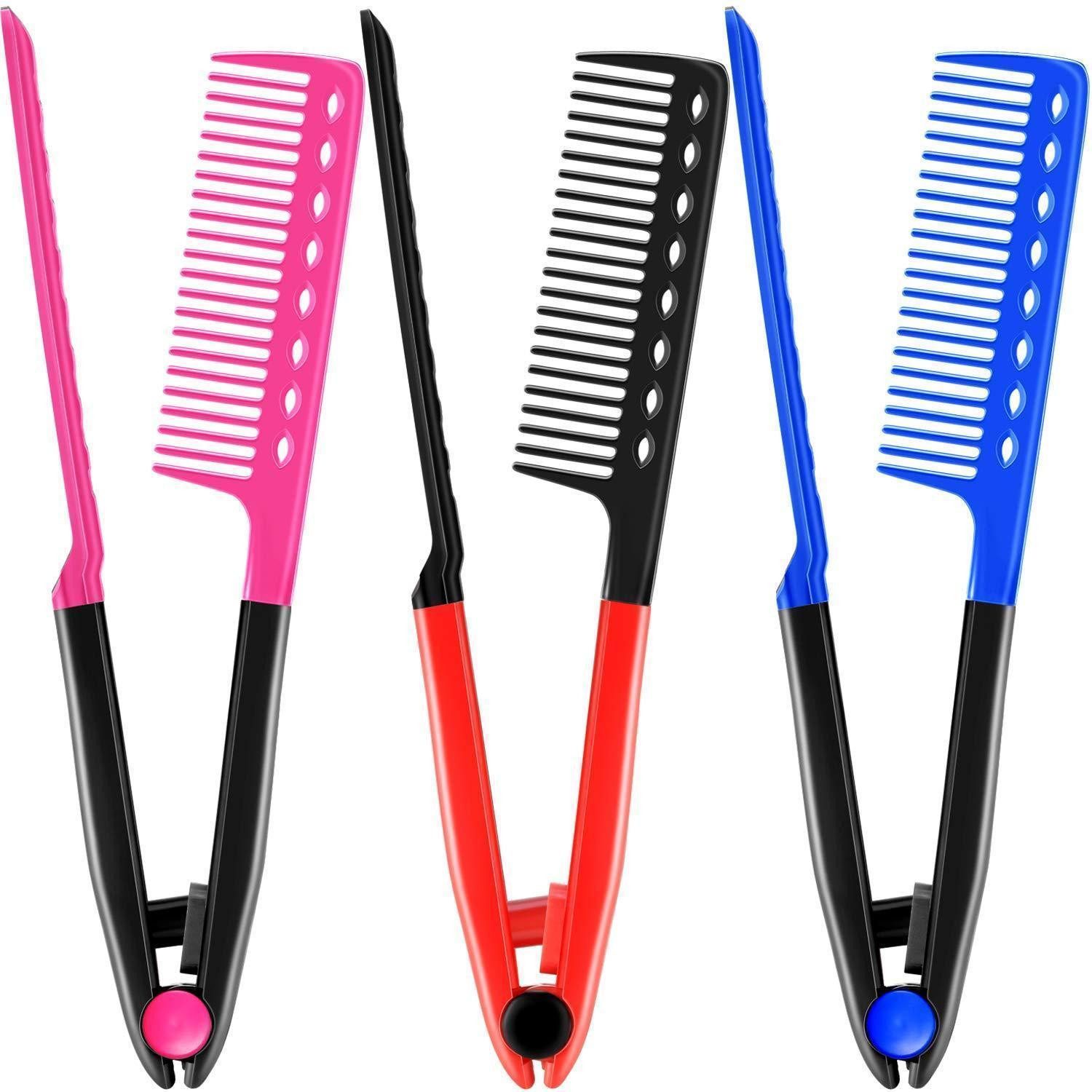 Boao Haarkamm Glätte Kamm Salon Haarbürste V Förmiger Glättungskamm Roserot Blau Rot