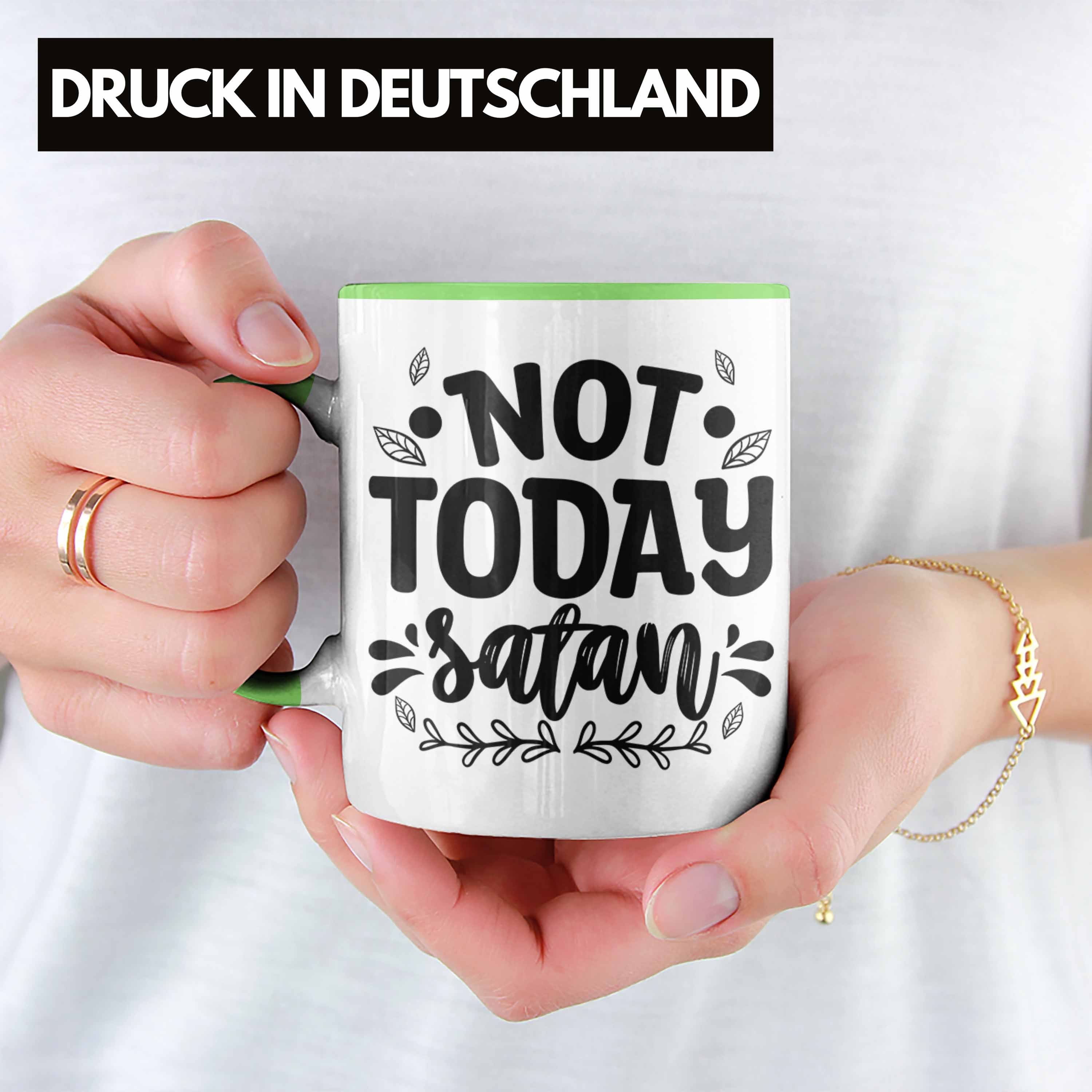 Glauben Trendation Trendation Geschenkidee Tasse Satan Tasse Geschenk Grün - Not Tasse Christentum Today