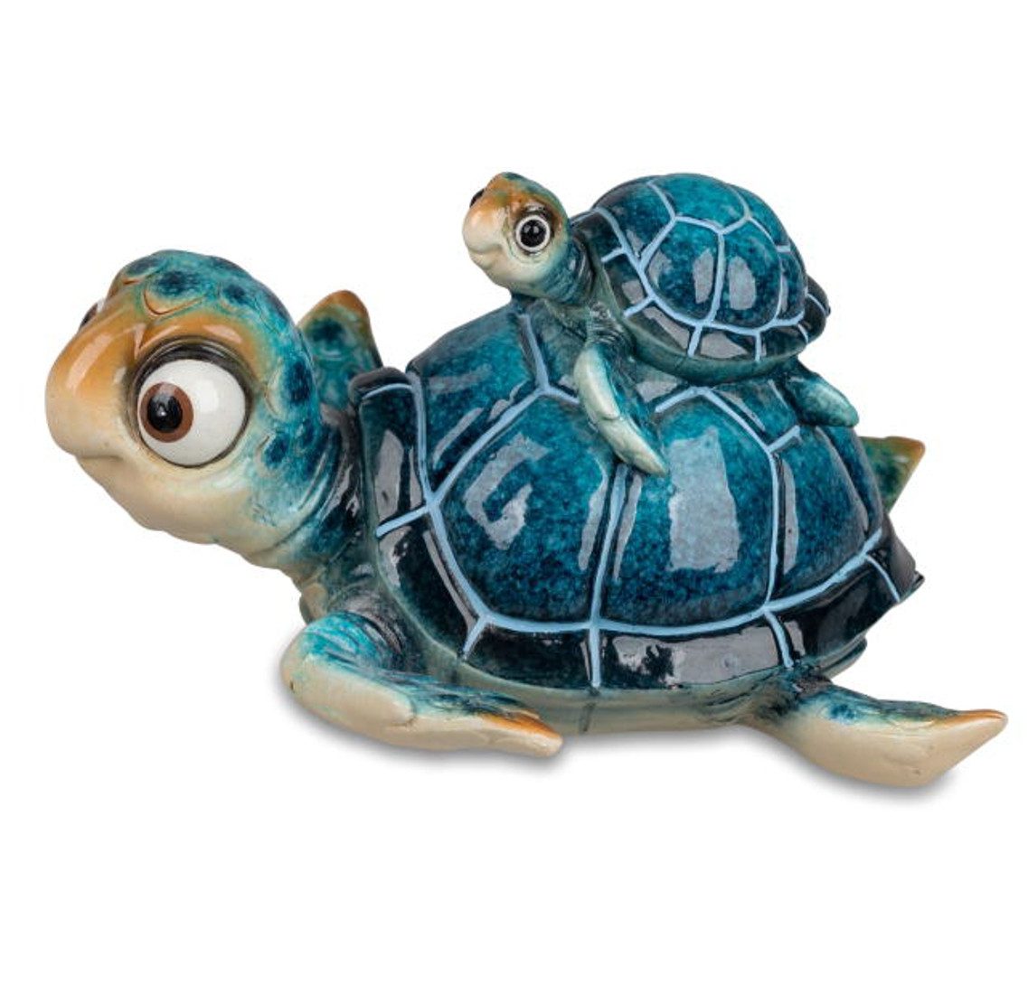 formano Dekofigur Schildkröte Harry + Kind blau 15 cm - Kunststein - glänze günstig online kaufen
