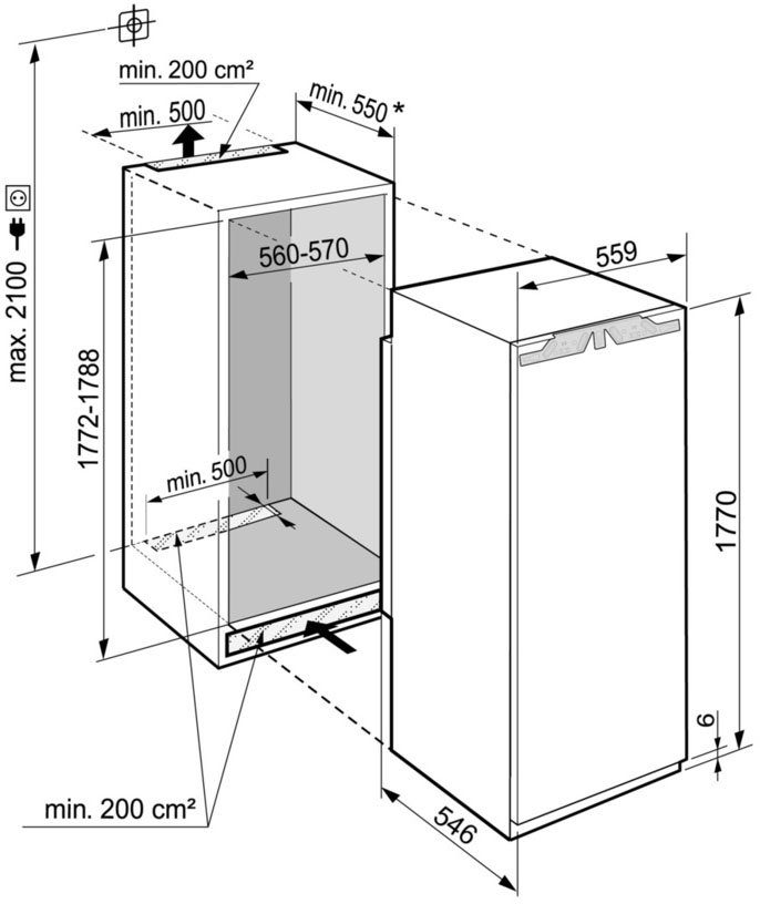 Liebherr Einbaukühlschrank Prime IRBdi 5150_993871351, 177 cm hoch, 56 cm  breit, 4 Jahre Garantie inklusive