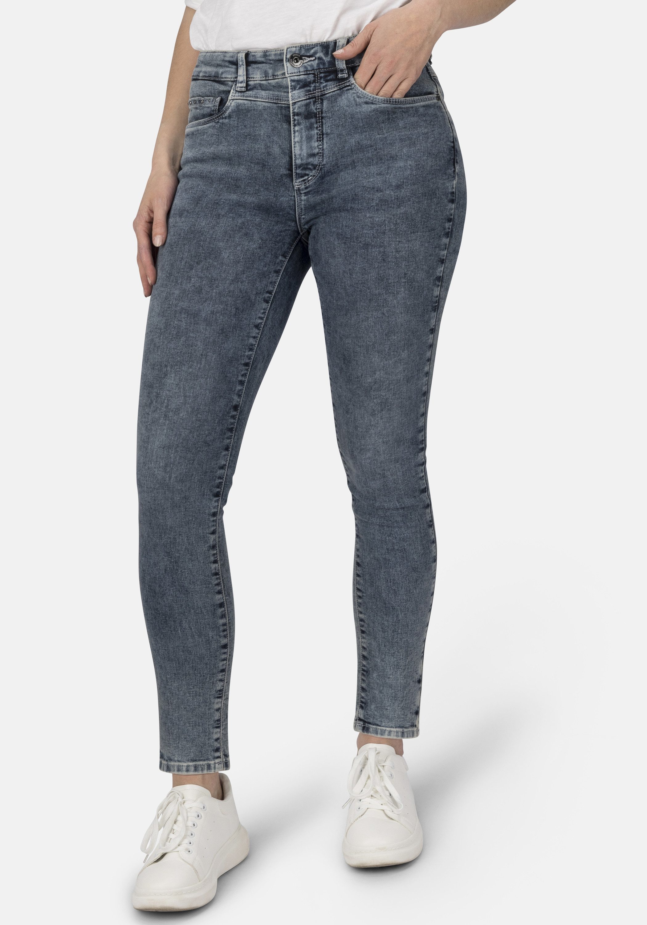 STOOKER WOMEN 5-Pocket-Jeans Rio bluegrey Skinny Fit Jeans Skinny Fit Casua günstig online kaufen