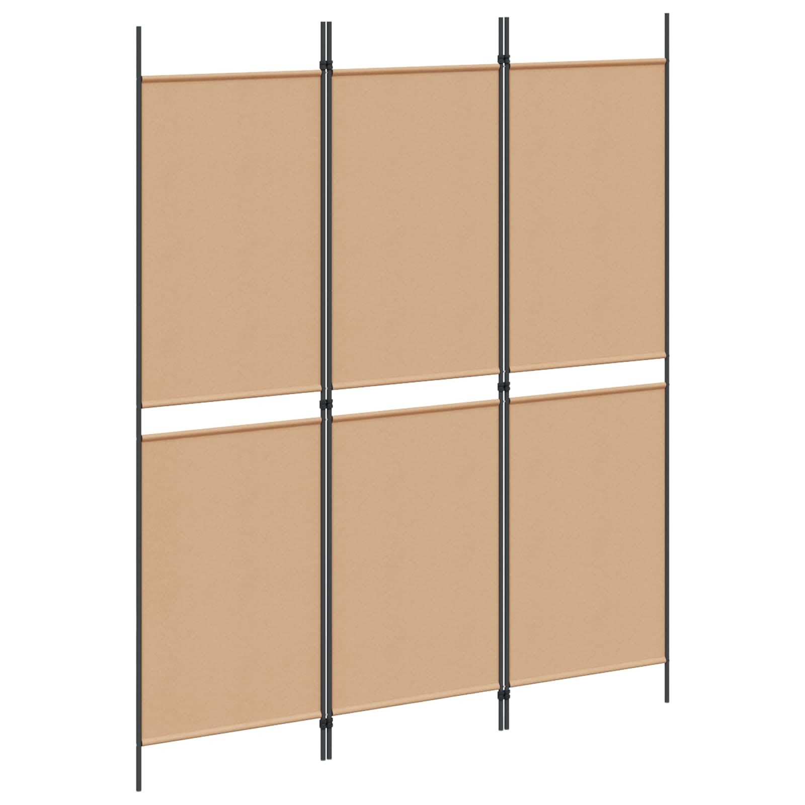 vidaXL Raumteiler 3-teiliger Raumteiler Beige 150 x 180 cm Stoff, 1-tlg.