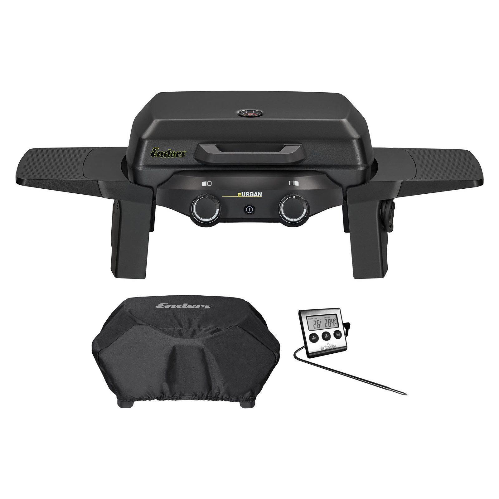 Enders® Elektrogrill Mobiler Elektrogrill eUrban 2 mit Wetterschutzhülle + Thermometer