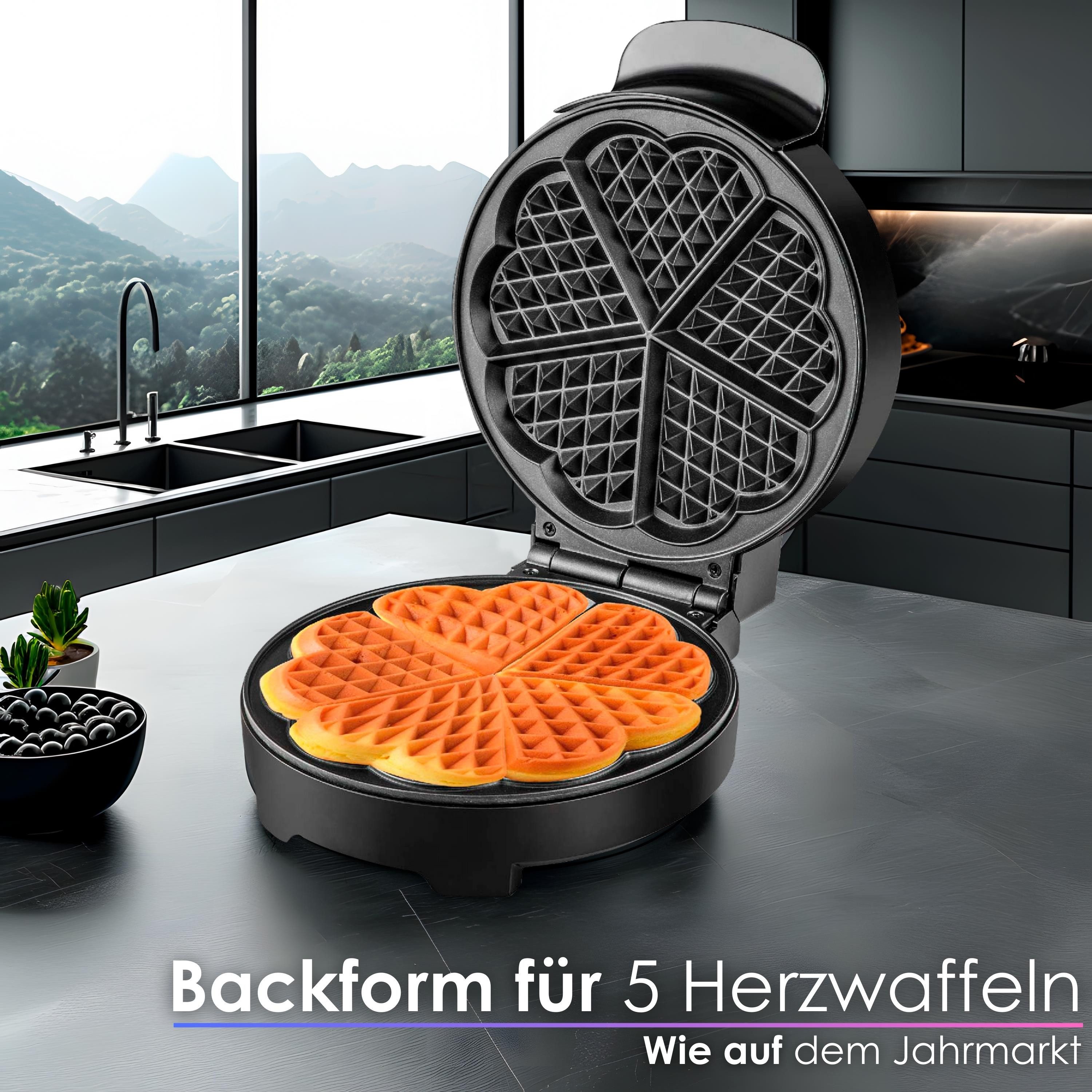 STEINBORG Waffeleisen SB-2050, 1000 W, Anftihaftbeschichtung, Cool-Touch-Technologie