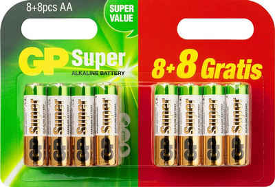 GP Batteries »Alkaline Super AA« Batterie, LR6 (1,5 V, 16 St)
