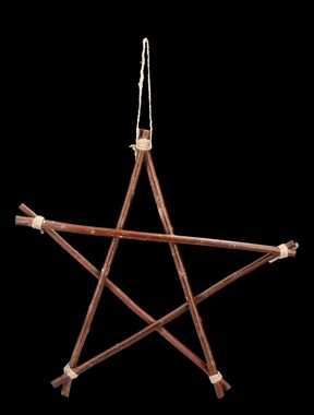 Figuren Shop GmbH Wanddekoobjekt Weidezweig Pentagramm 40 cm - Fantasy Dekoration Wandbehang