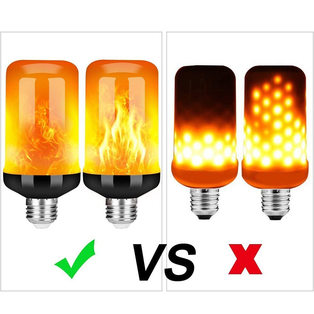 LED-Flammen-Glühbirne Stück LED-Leuchte 2 flackernde LED-Leuchte Glühbirnen GelldG