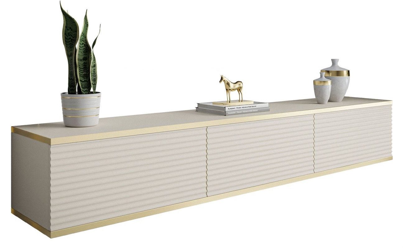 ALLHOUSE24 Lowboard hängender TV Schrank RIVERA 175 Breite geriffelte Front günstig online kaufen