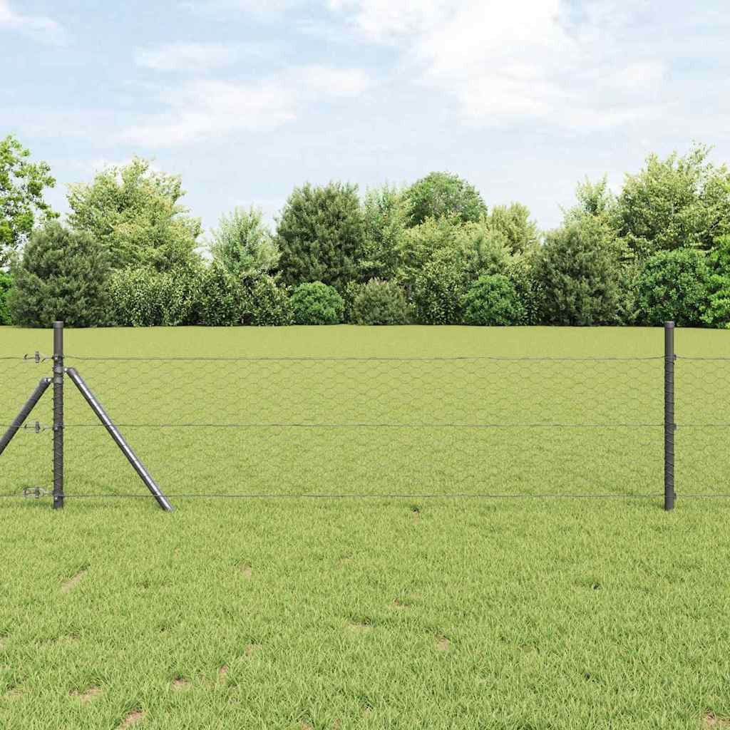 furnicato Zaun Hexagonzaun PVC Grau 10 x 0,8 m – moderner Garten- und Terrassenzaun, (1-St), Witterungsbeständige Umzäunung mit langlebiger, robuster Bauweise