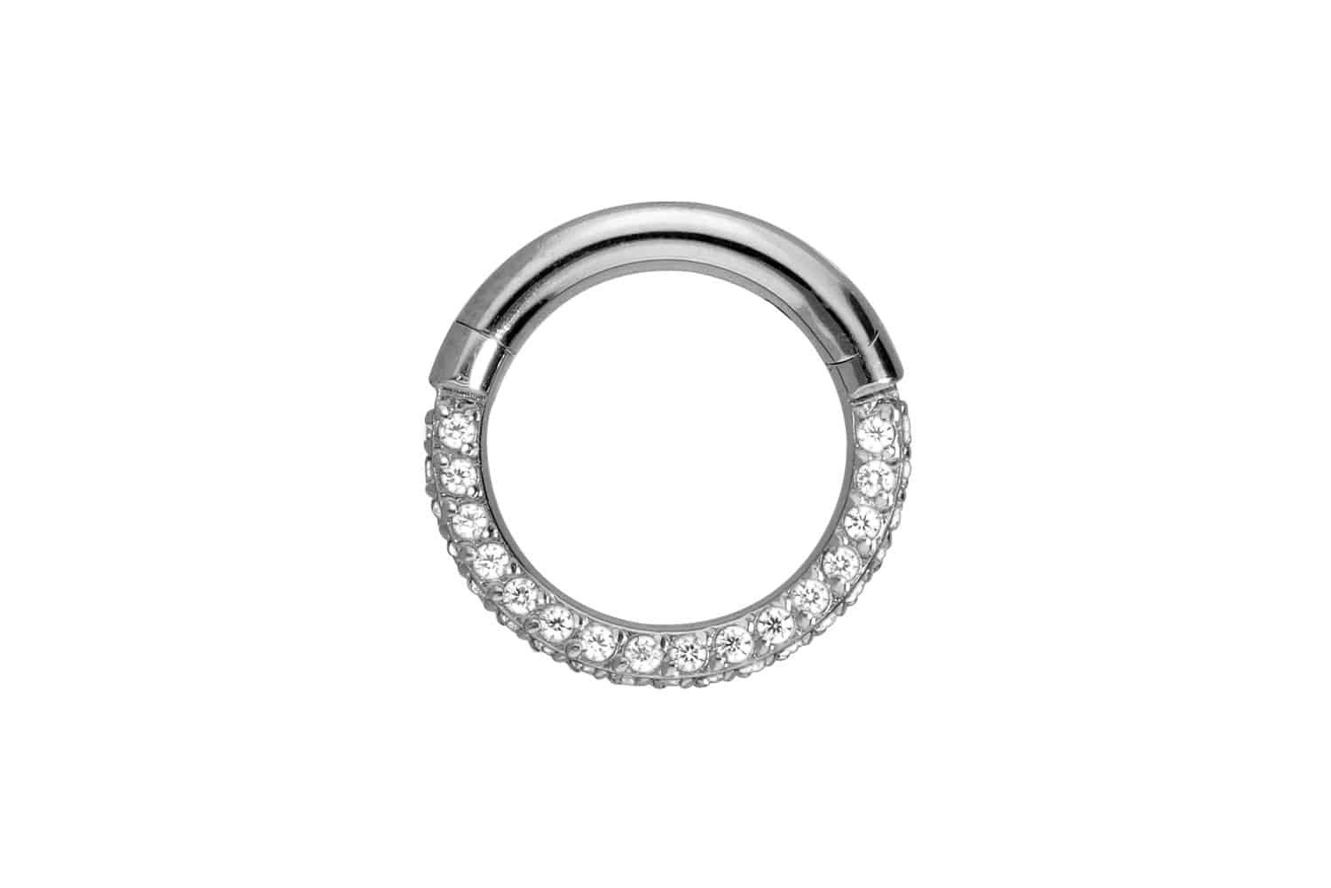 Piercing-Set Titan Segmentring Clicker KRISTALLRAND