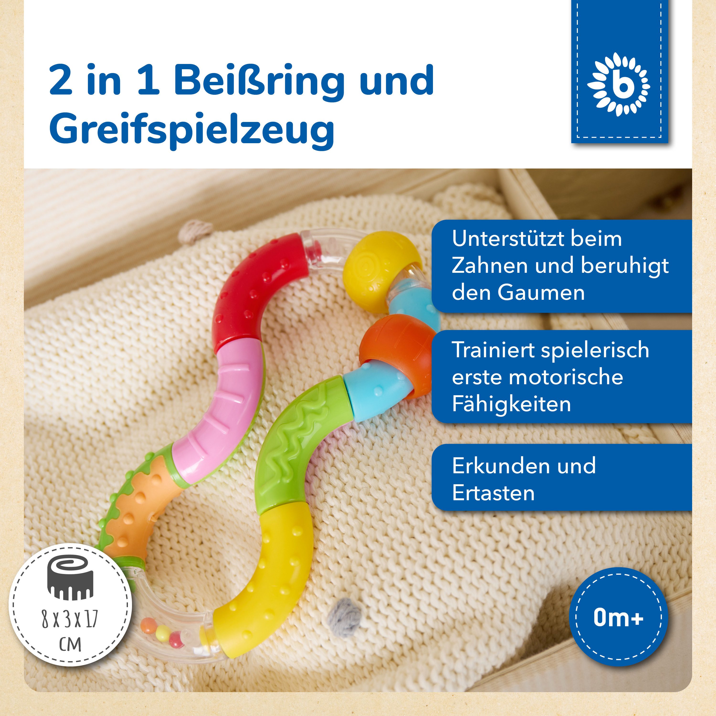 BIECO Greifspielzeug Bieco Ringrassel baby mit beweglichen Elementen