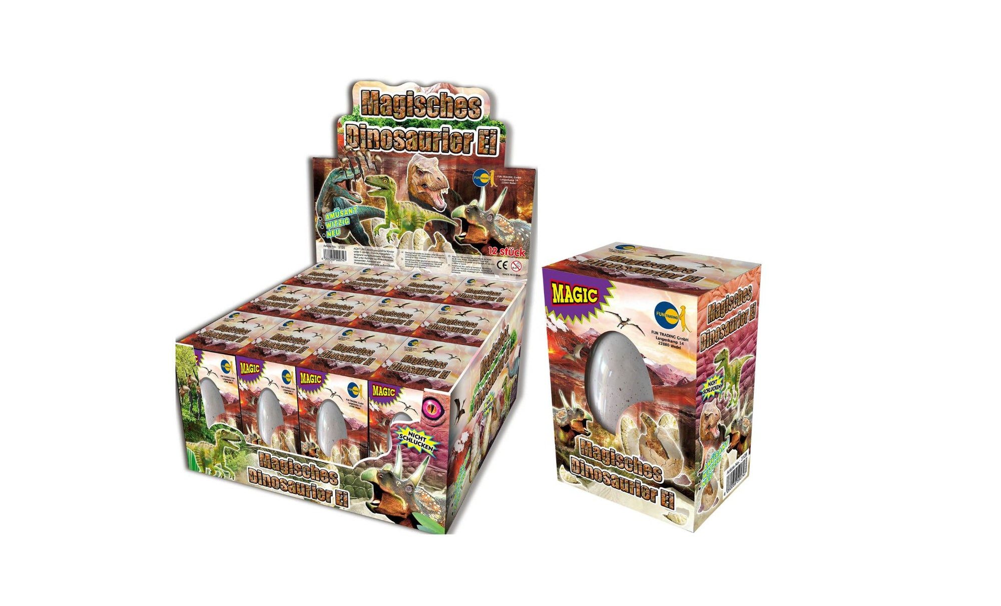 Fun Trading Spiel Magisches Dino-Ei - Überraschungs-Dinosaurier zum Ausbrüten
