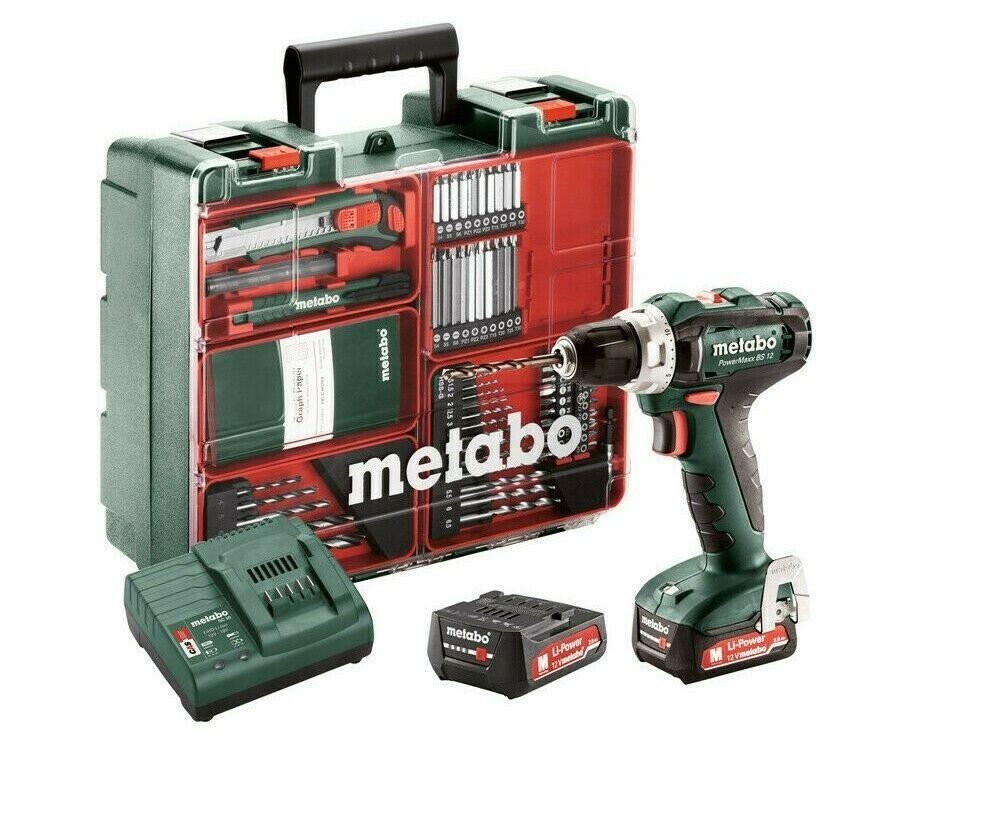 metabo Akku U/min, BS und mit 1400,00 (601036870), max. Akku-Bohrschrauber POWERMAXX SET 12 Ladegerät