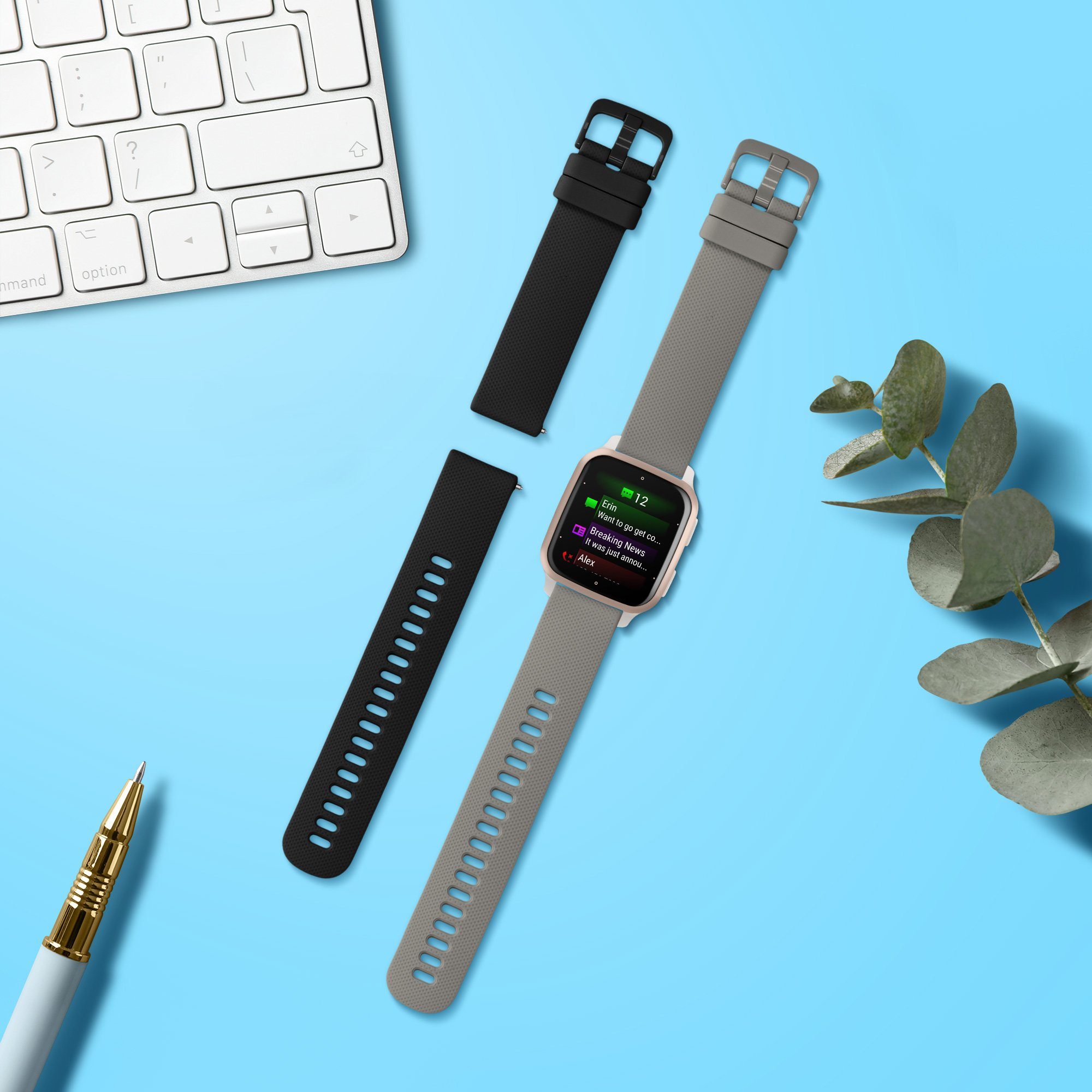 kwmobile Uhrenarmband 2x Sportarmband für Garmin günstig online kaufen