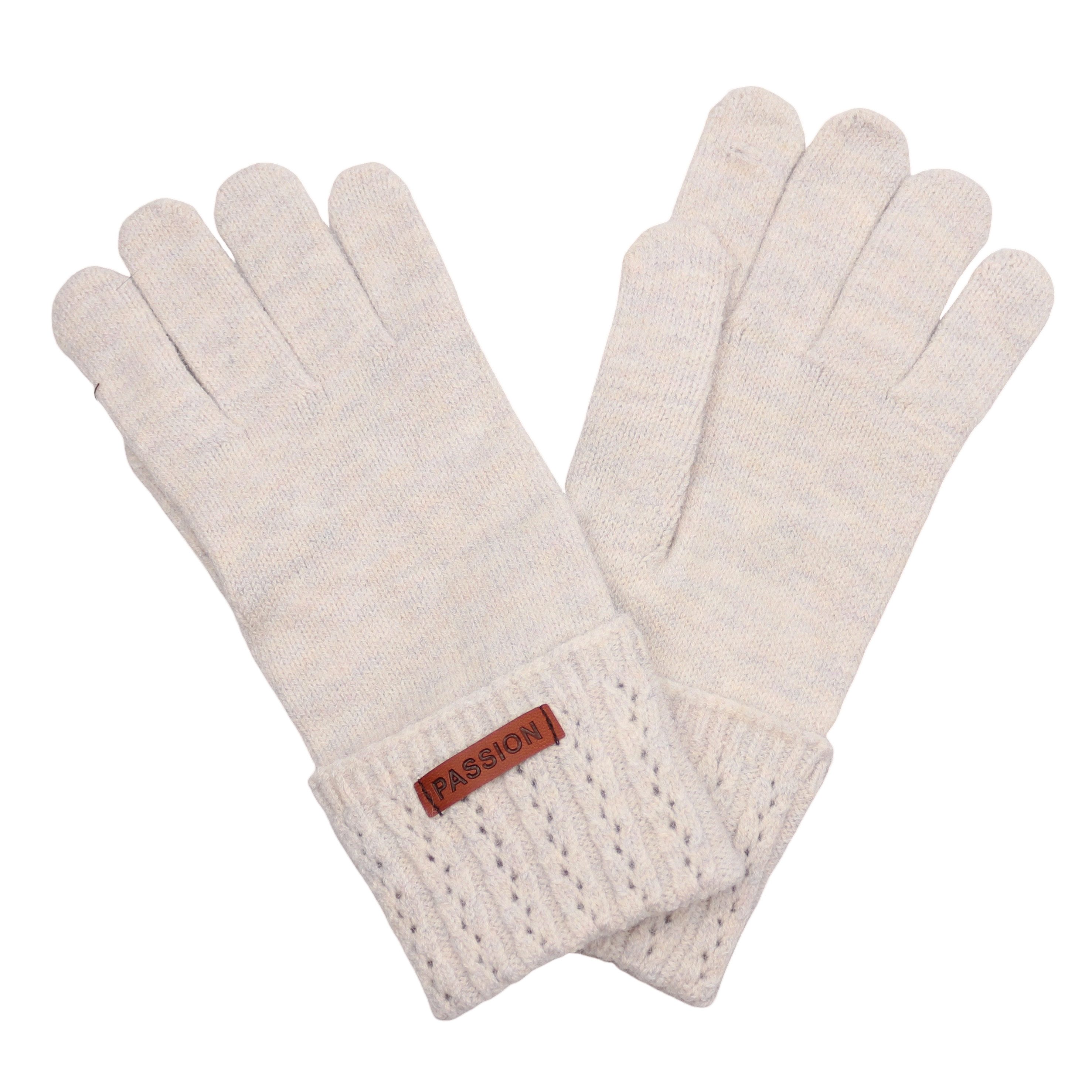 MIRROSI Strickhandschuhe Damen Handschuhe warm Weich, Einheitsgröße Zopfmuster sehr weich und warm ideal für Herbst oder Winter