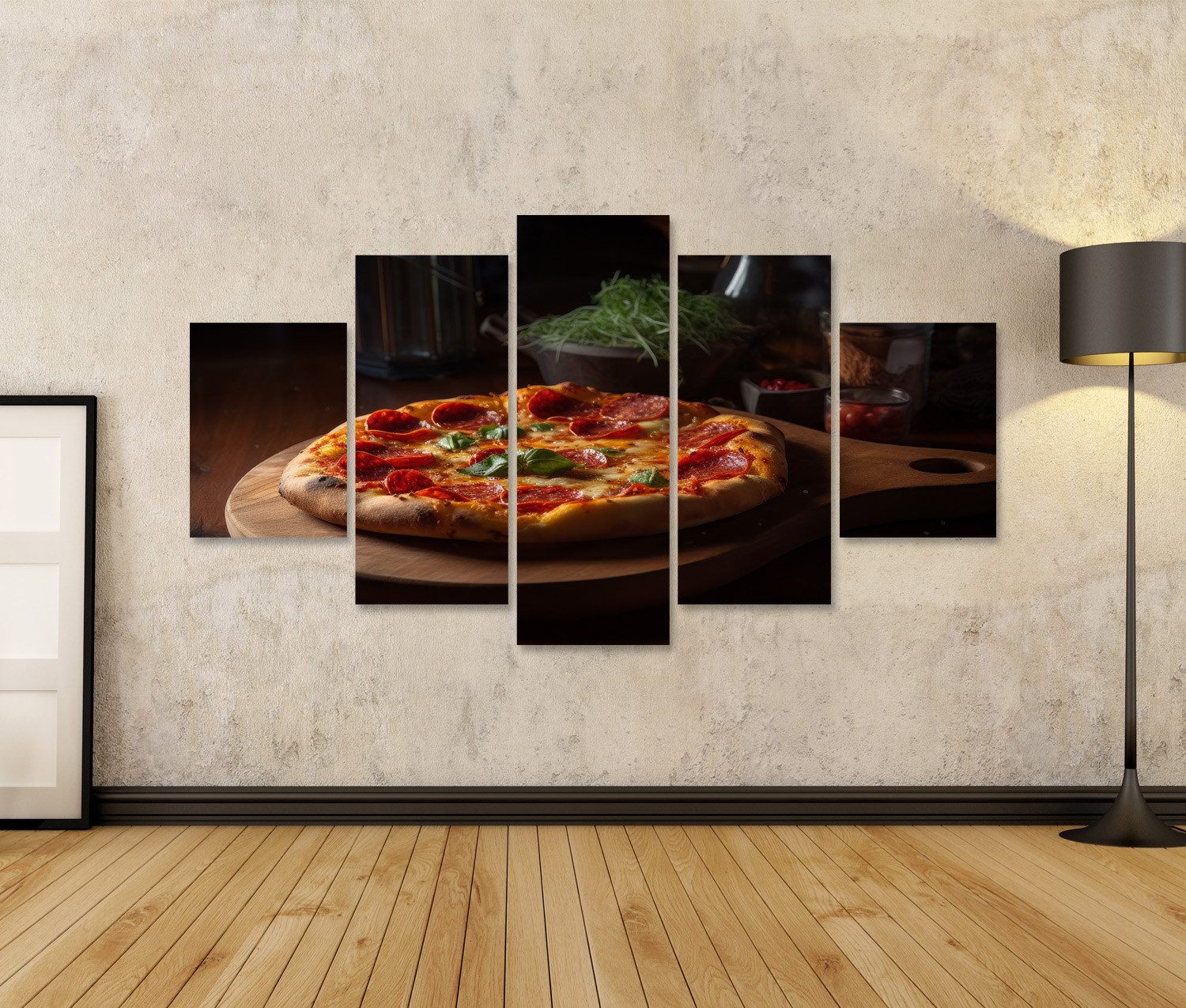 islandburner Leinwandbild Heiße Pizza Gastro Italiener günstig online kaufen