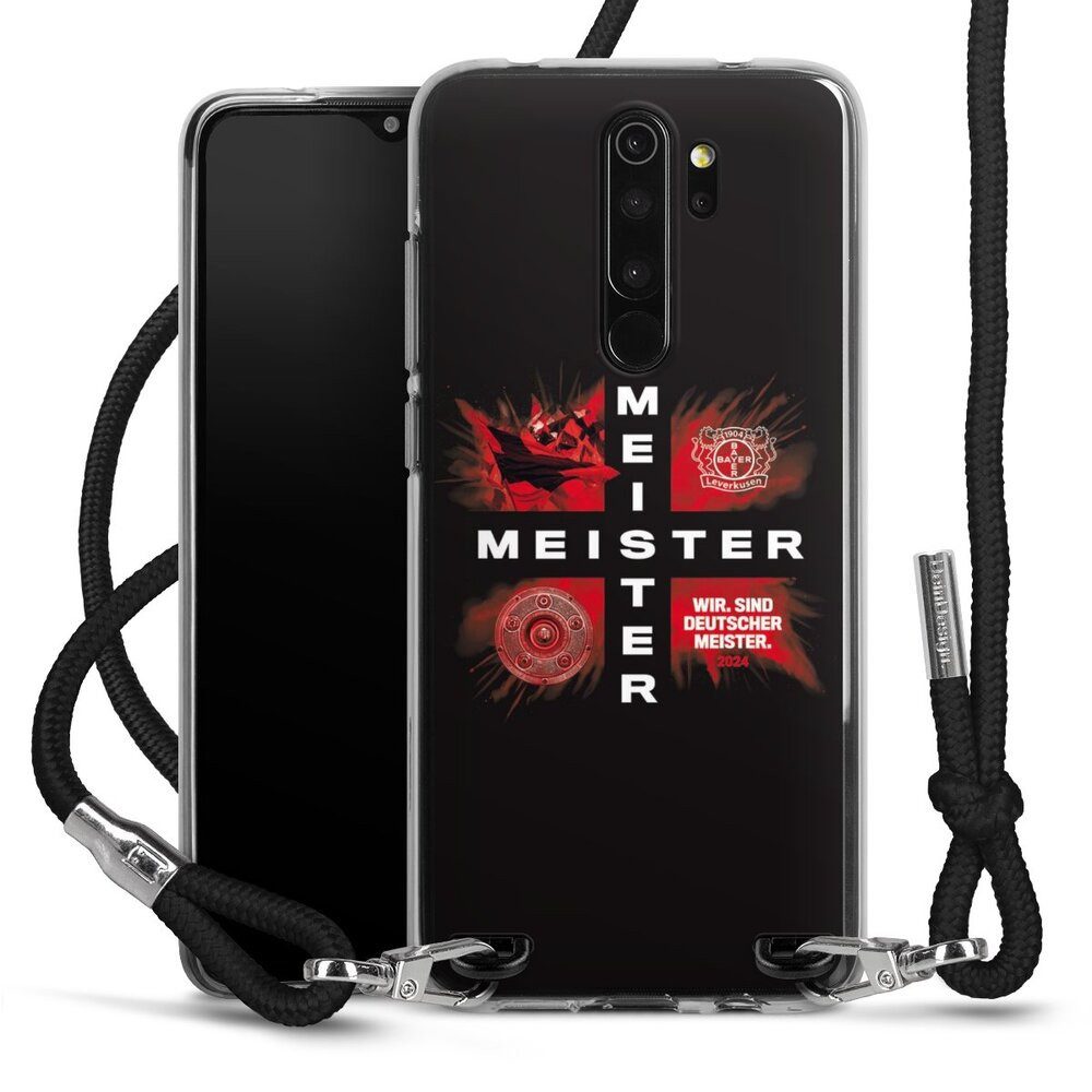DeinDesign Handyhülle Bayer 04 Leverkusen Meister Offizielles Lizenzprodukt, Xiaomi Redmi Note 8 Pro Handykette Hülle mit Band Case zum Umhängen