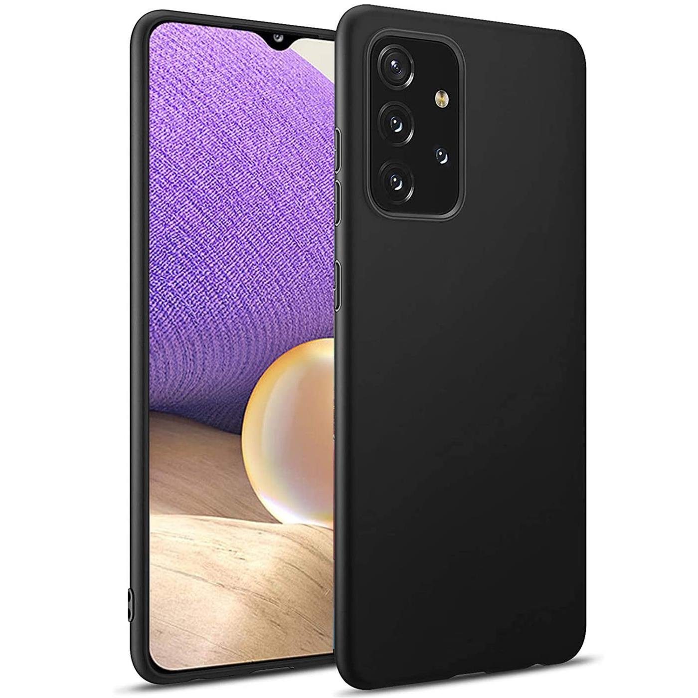 CoolGadget Handyhülle Handy Schutzhülle für Samsung Galaxy A32 5G matt schwarz 6,5 Zoll, Silikon TPU Hülle Schutz Tasche Cover schlicht Slim Case