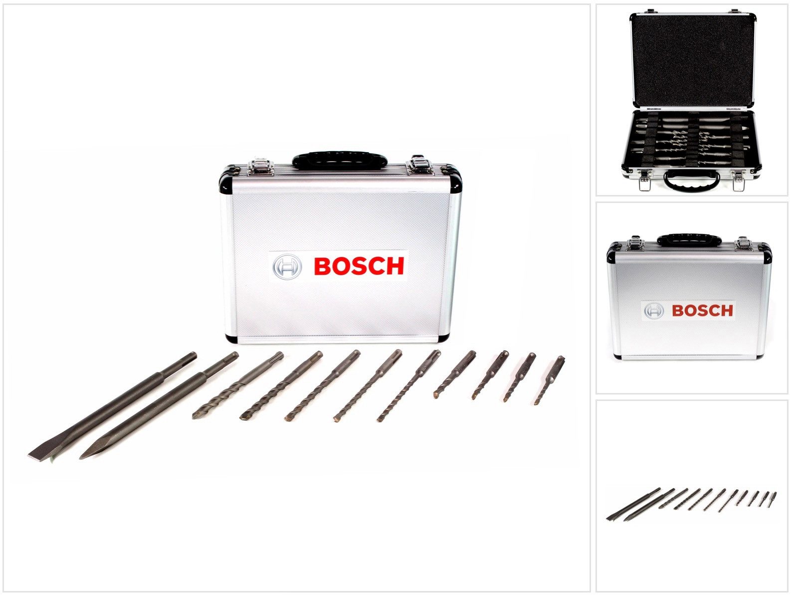 Bosch Professional Bohrer- und Bit-Set Meißel und Bohrer Set 11 tlg. für SDS-Plus in Alukoffer (2608578765