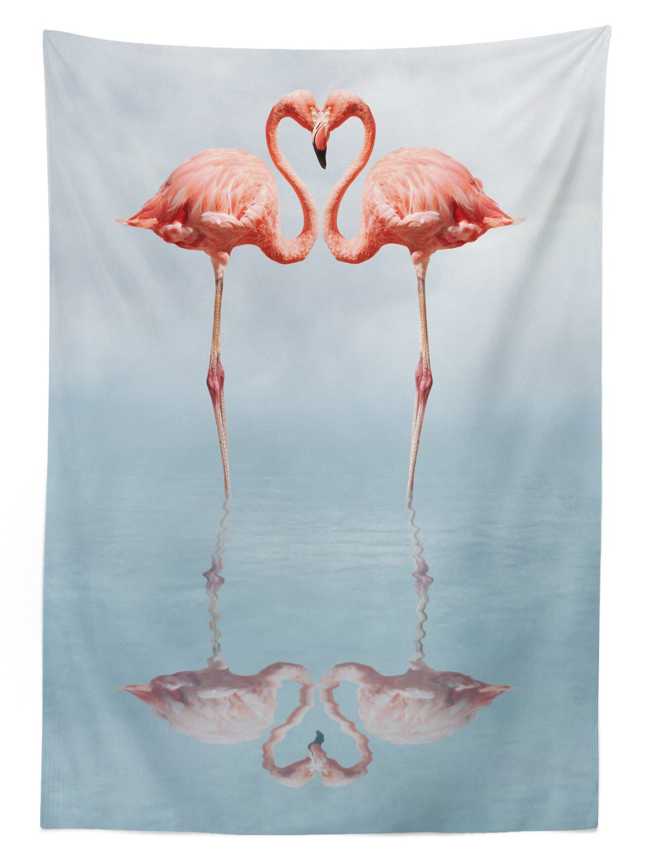 geeignet Necks den Flamingo Klare Herz Abakuhaus wie Tischdecke Bereich Vögel Waschbar Für Form Farben, Farbfest Außen
